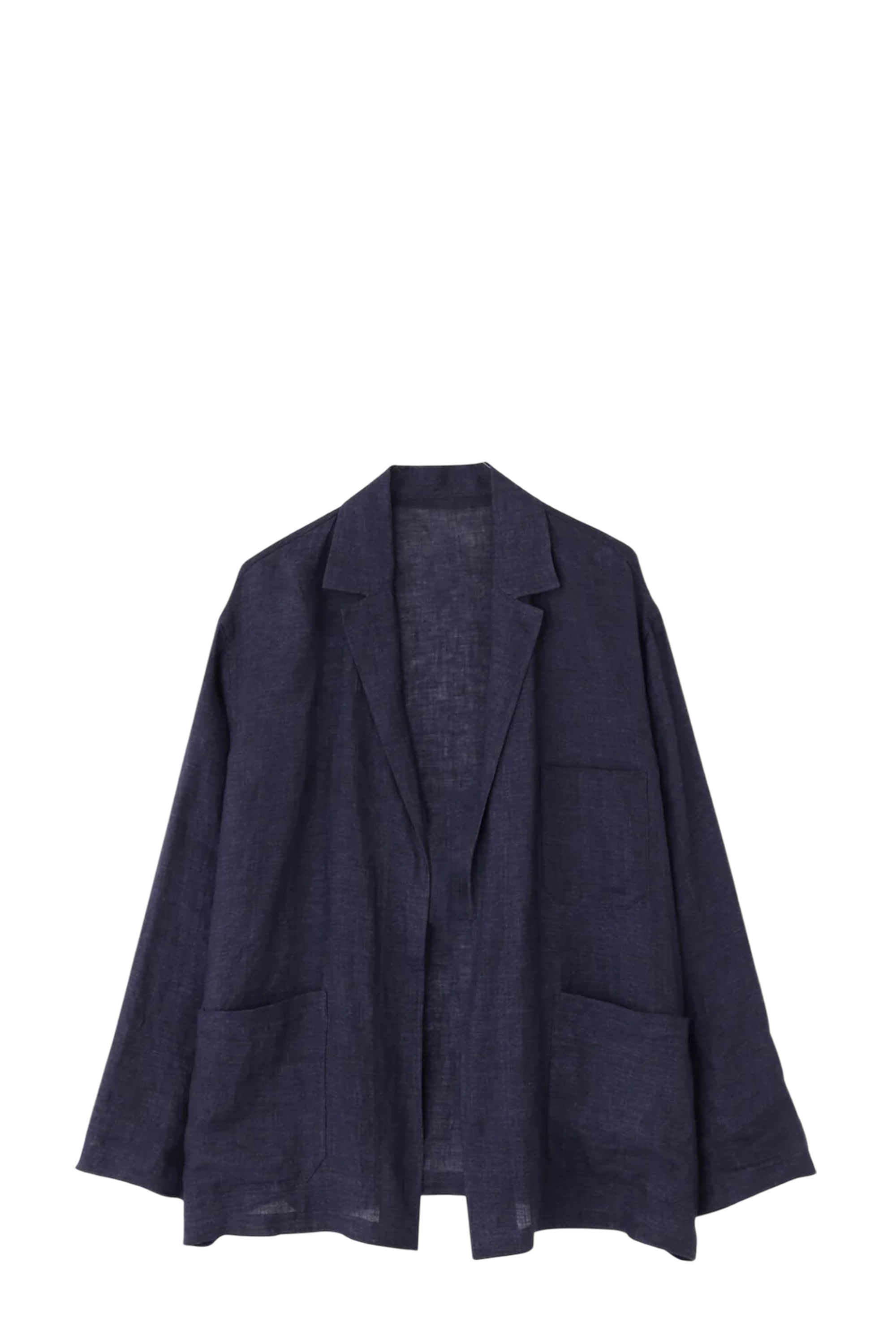 Navy Linen Poplin Jacket