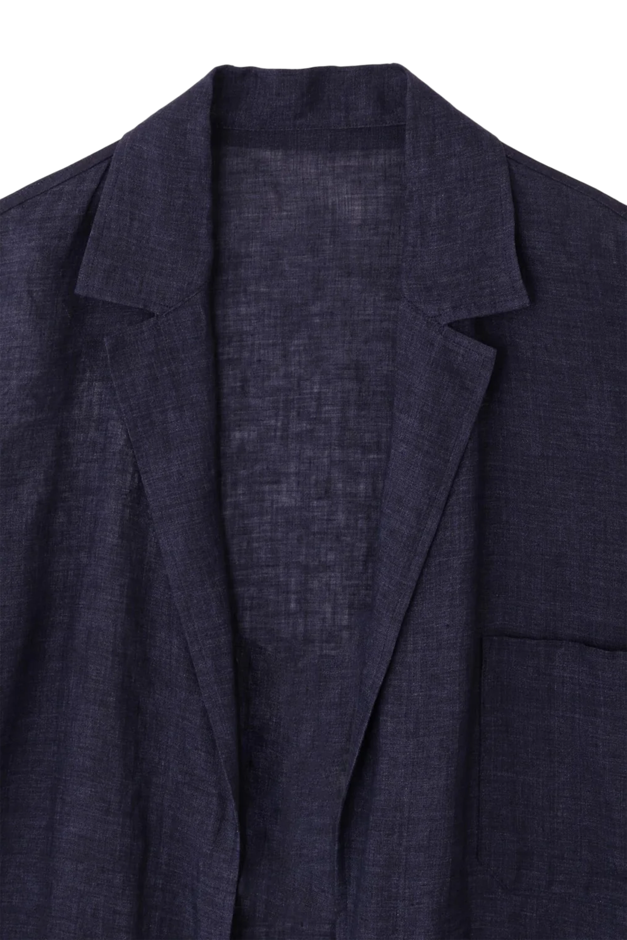 Navy Linen Poplin Jacket