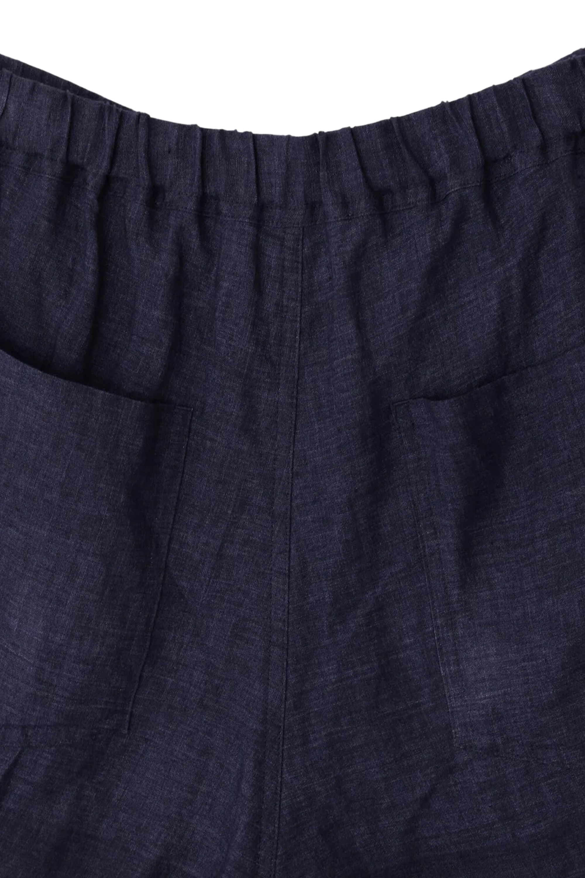 Navy Linen Poplin Shorts