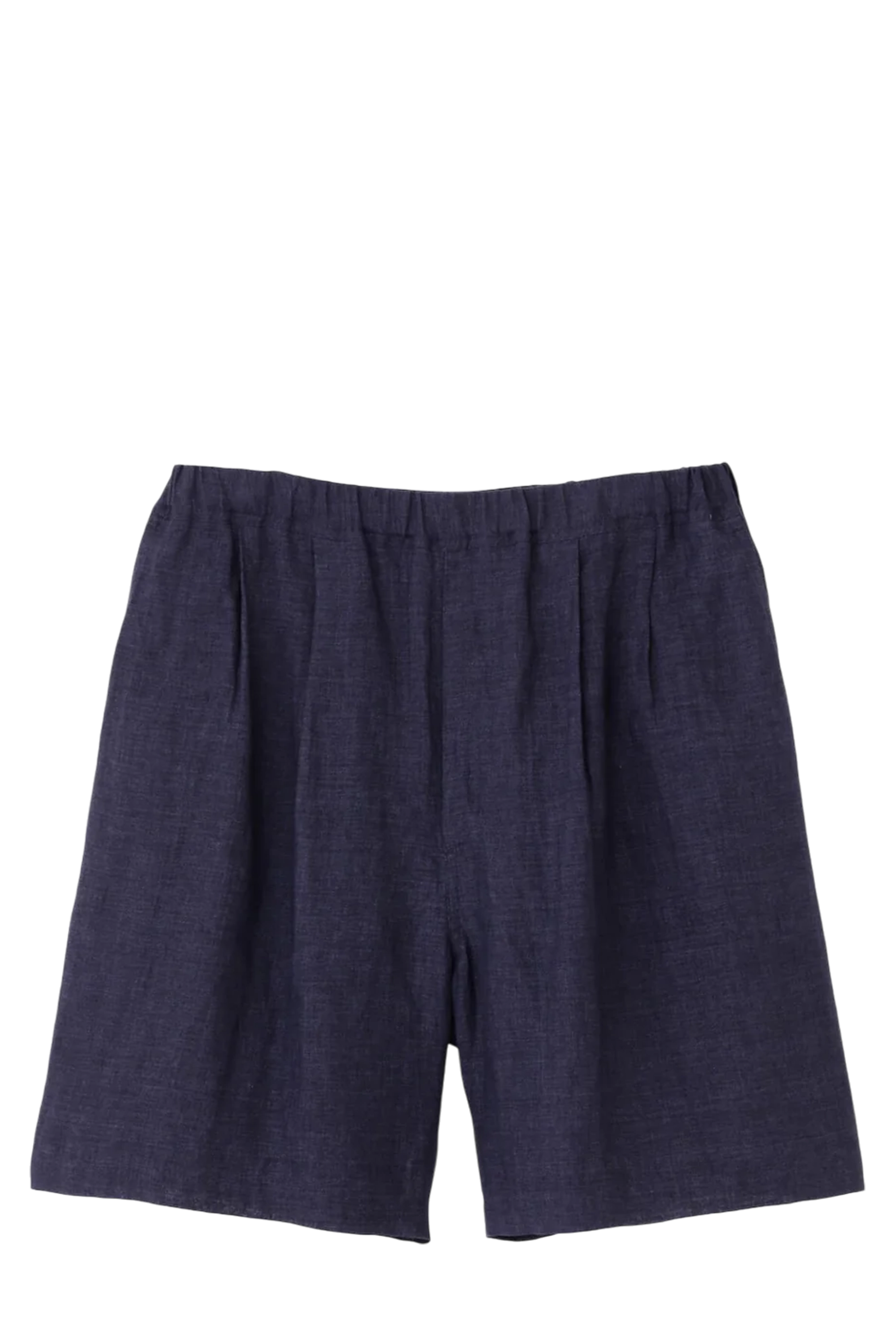 Navy Linen Poplin Shorts
