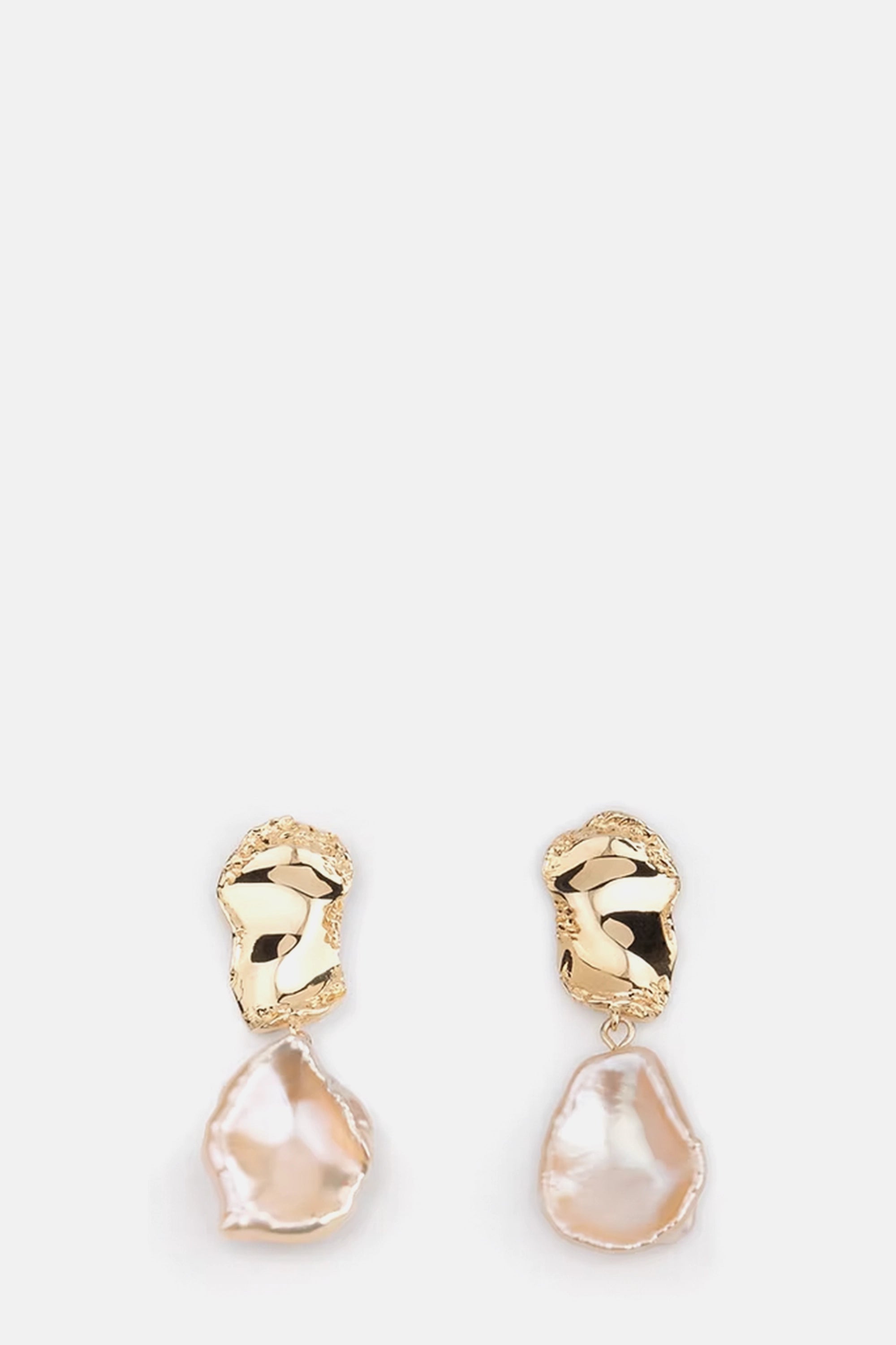 Gold Small Broken Edge Earrings