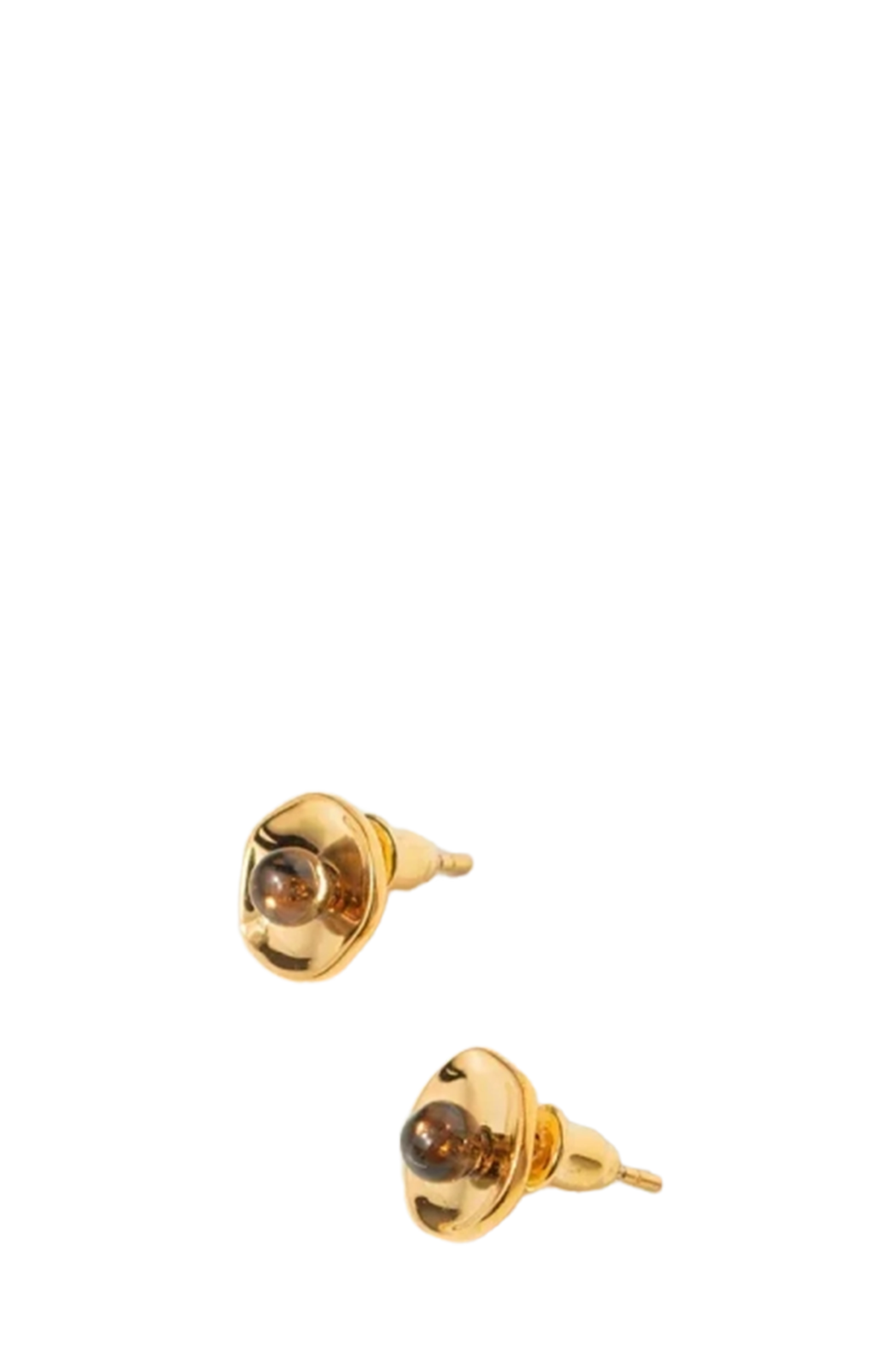 Gold Sm. Quartz Open Bubble Earring