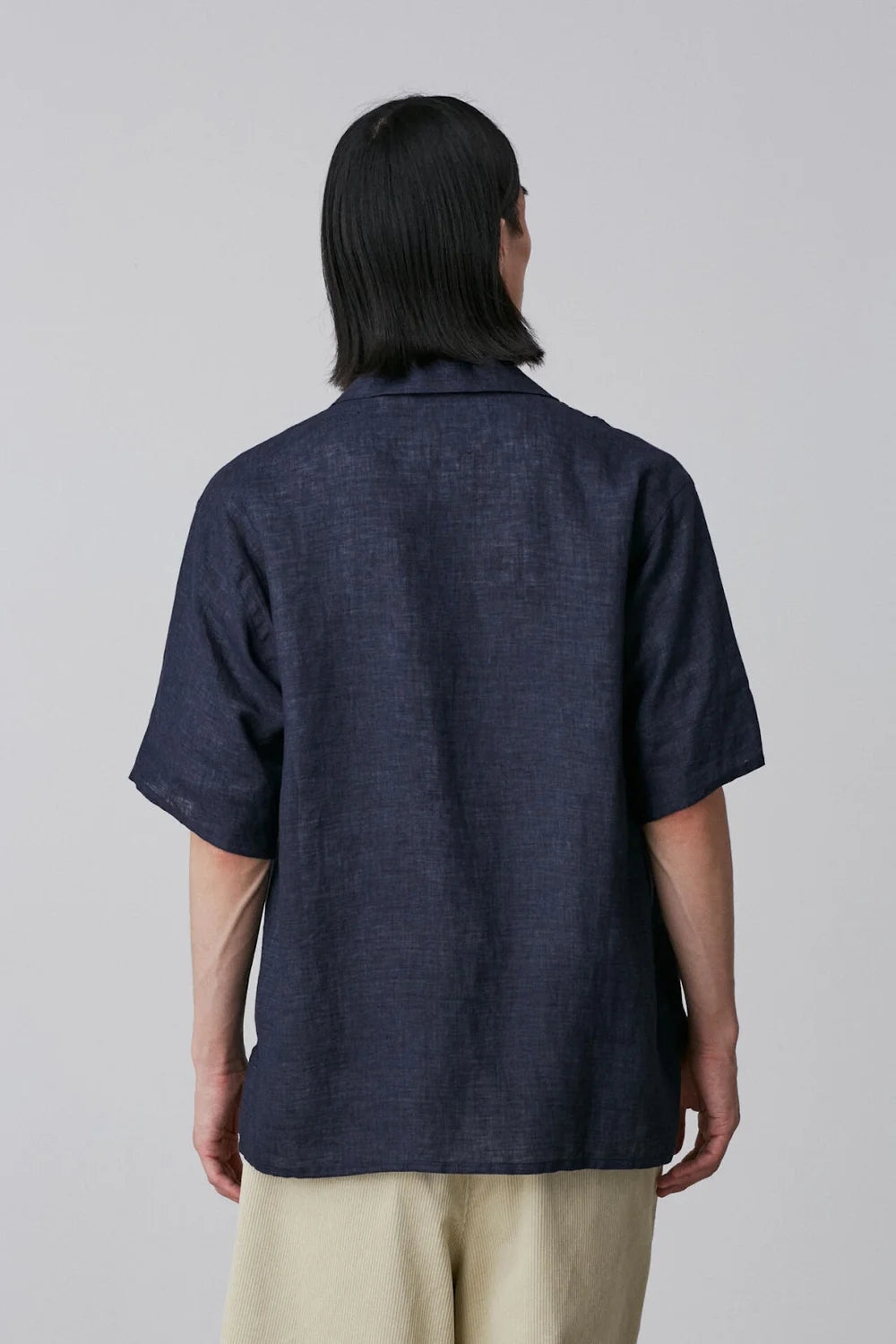 Navy Linen Poplin Shirt
