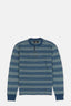 Indigo Striped Jacquard Henley Shirt