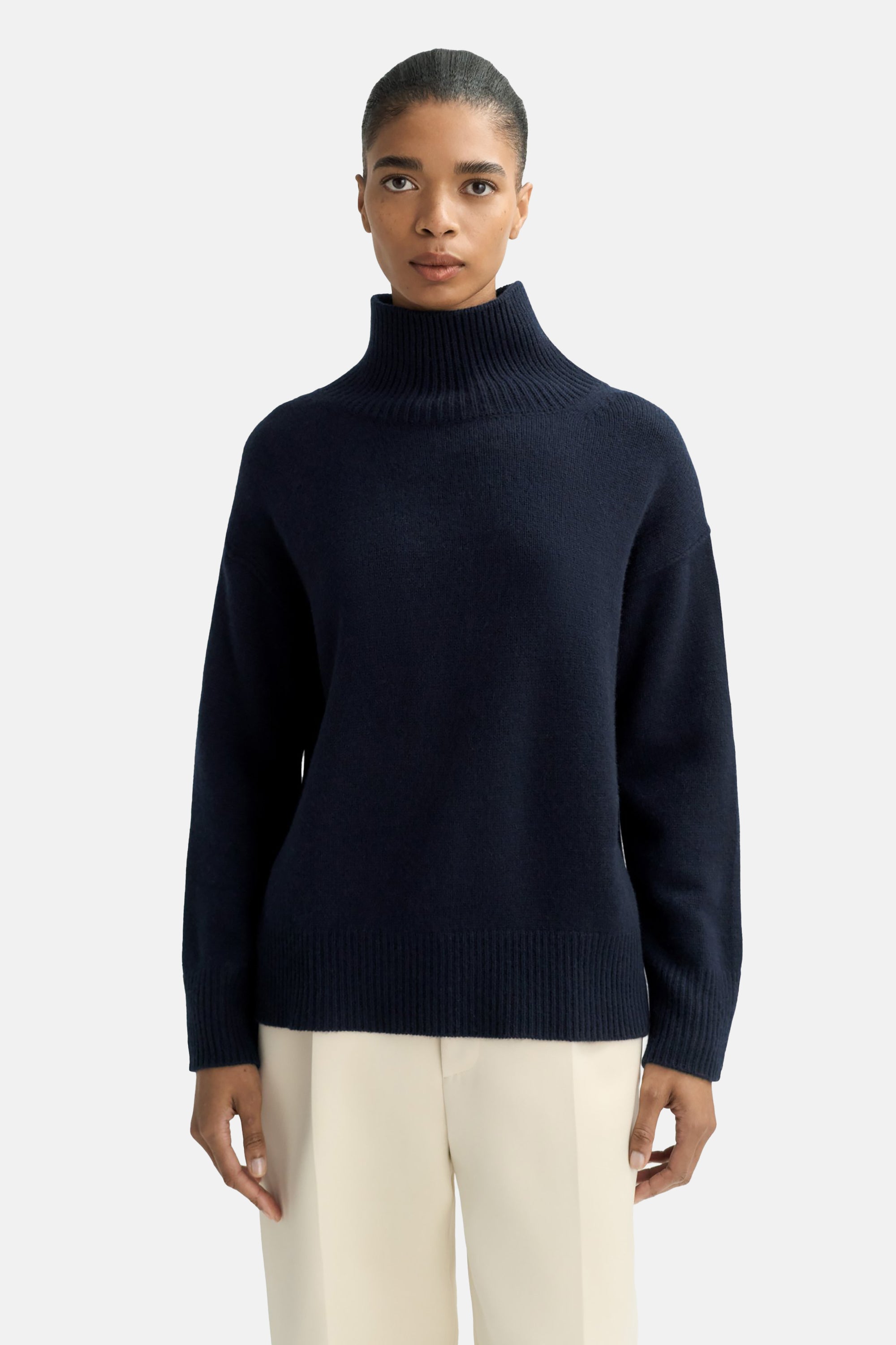 Navy Boyfriend Turtleneck