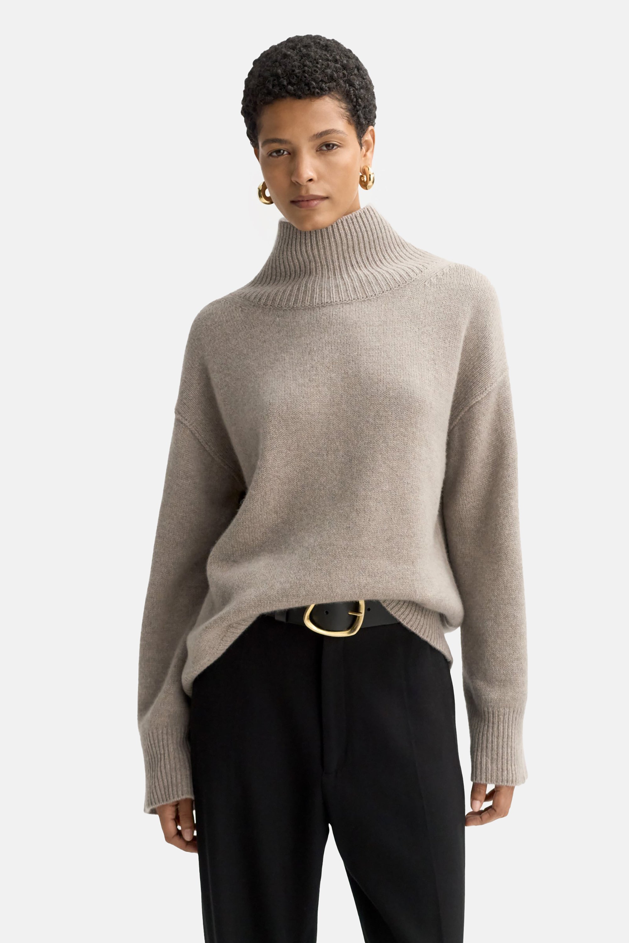 Greige Boyfriend Turtleneck