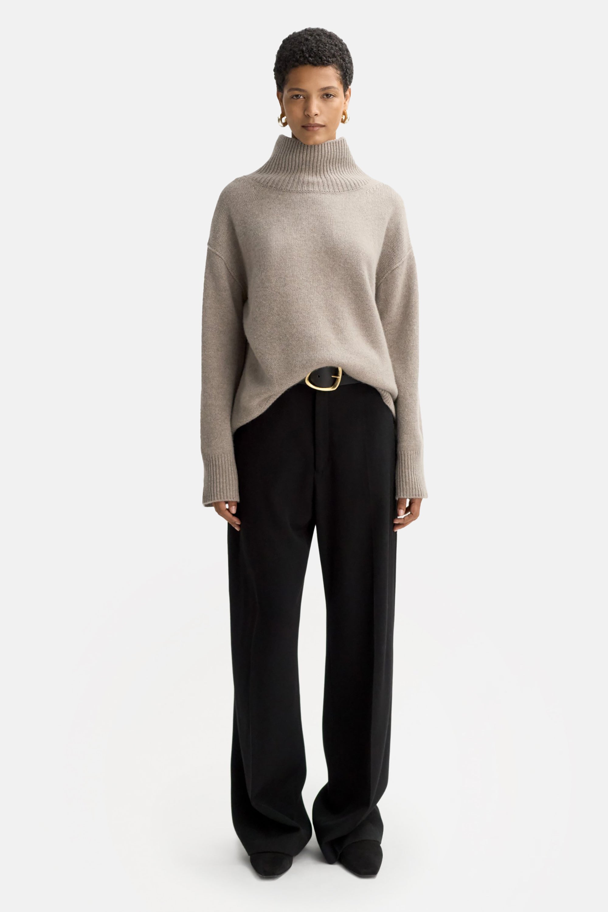 Greige Boyfriend Turtleneck
