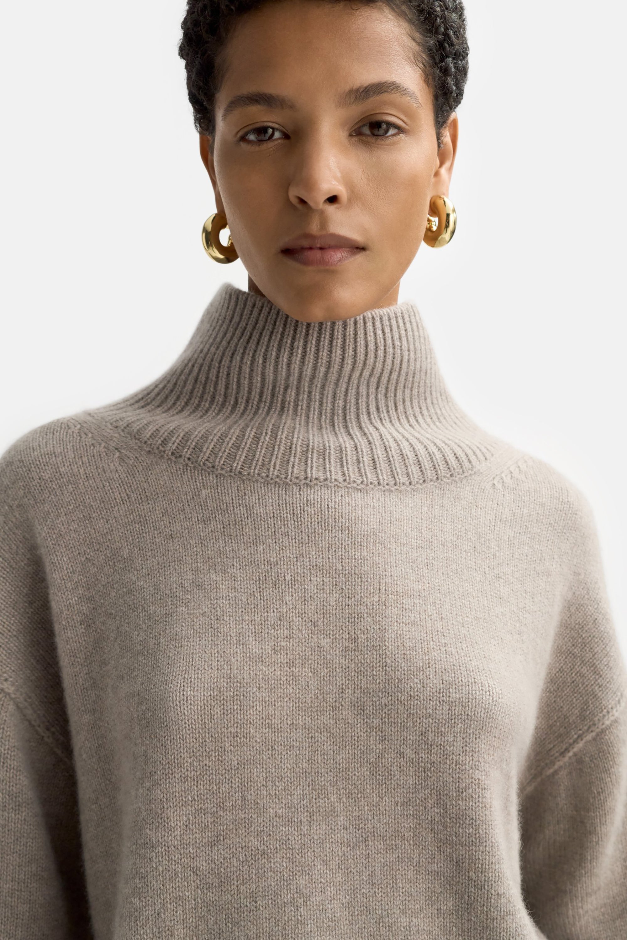 Greige Boyfriend Turtleneck