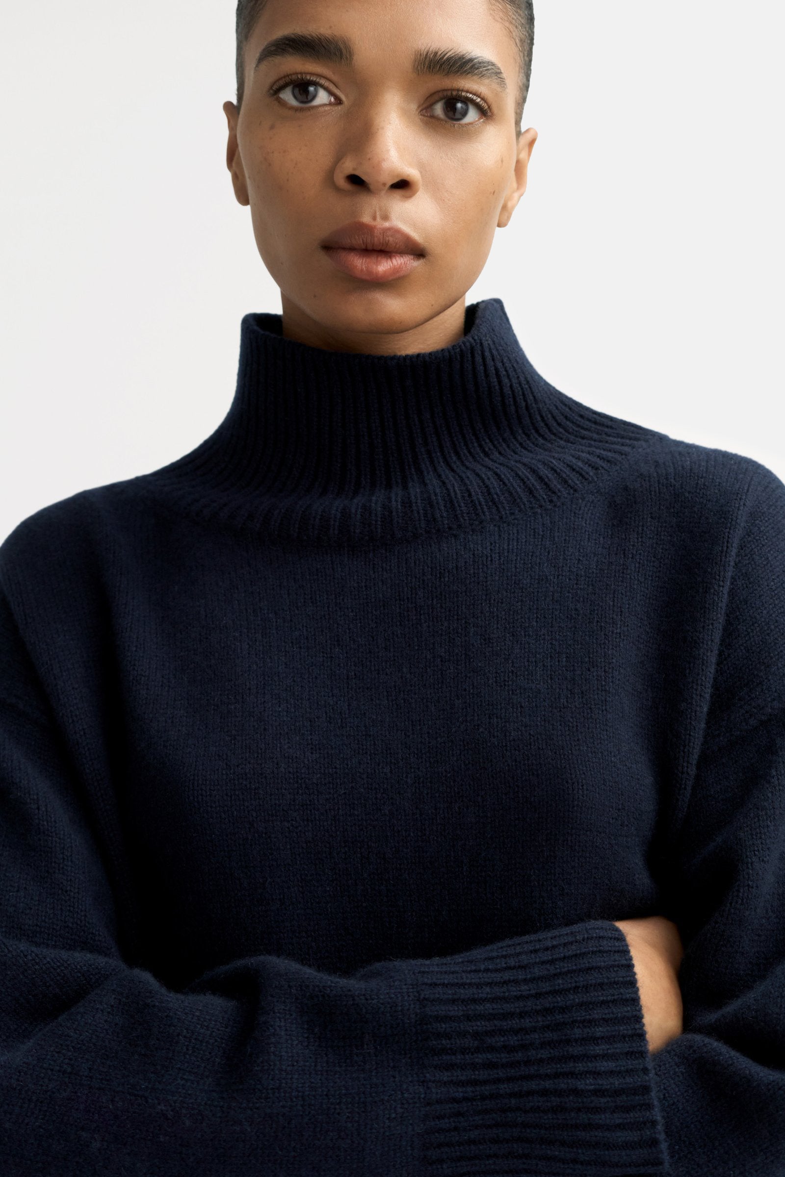 Navy Boyfriend Turtleneck