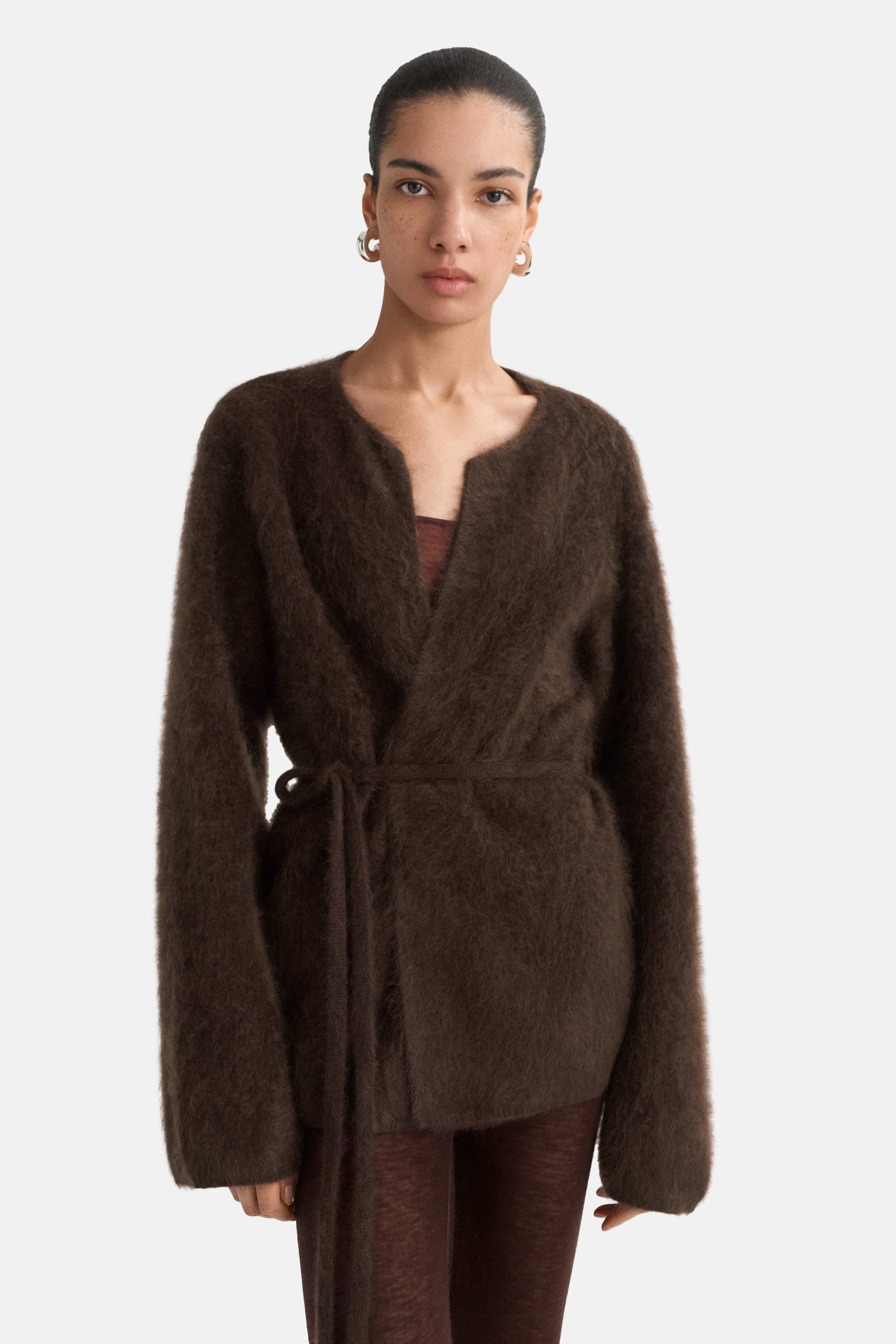 Mocha Brushed Cardigan