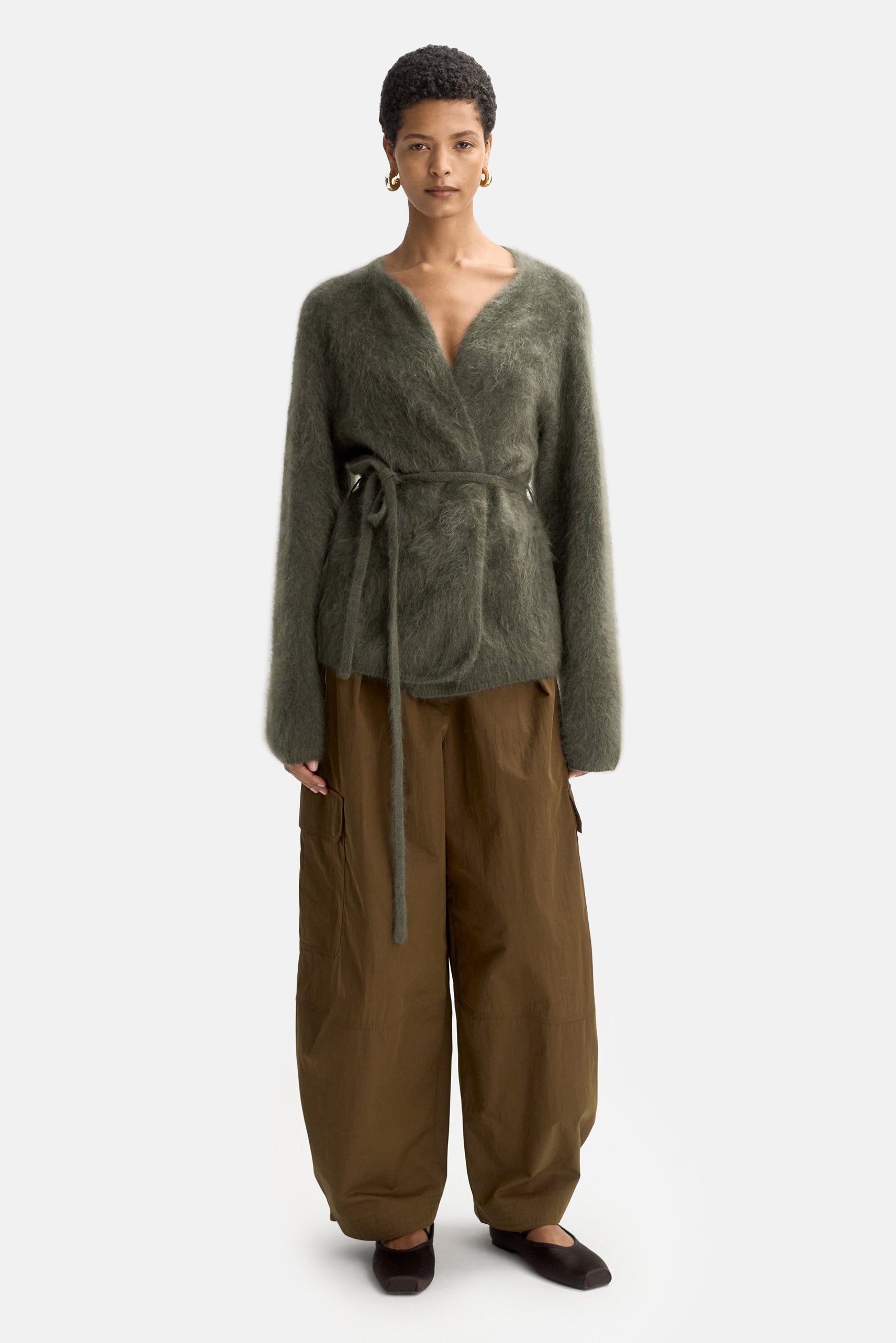 Olive Brushed Cardigan
