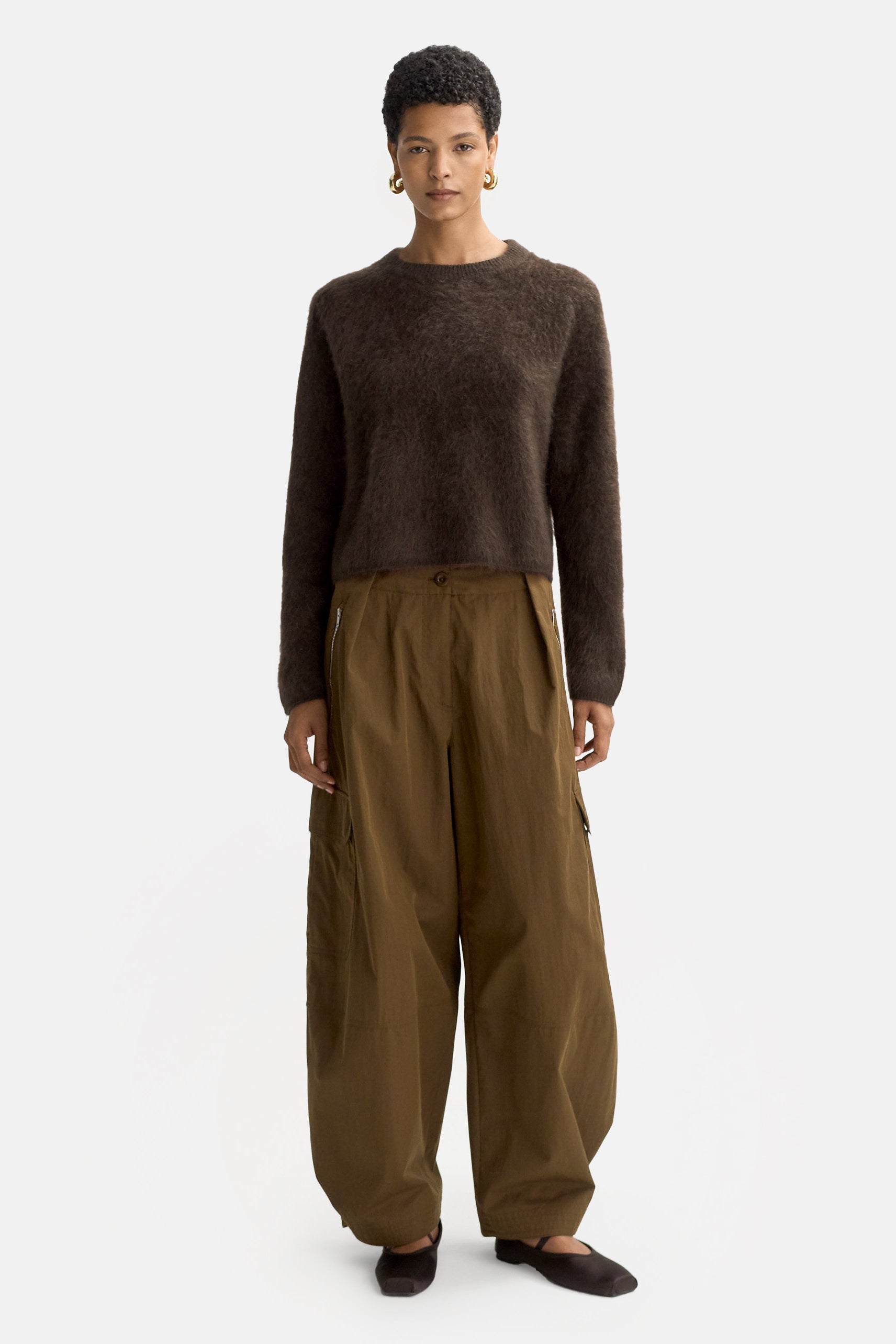 Mocha Brushed Crewneck