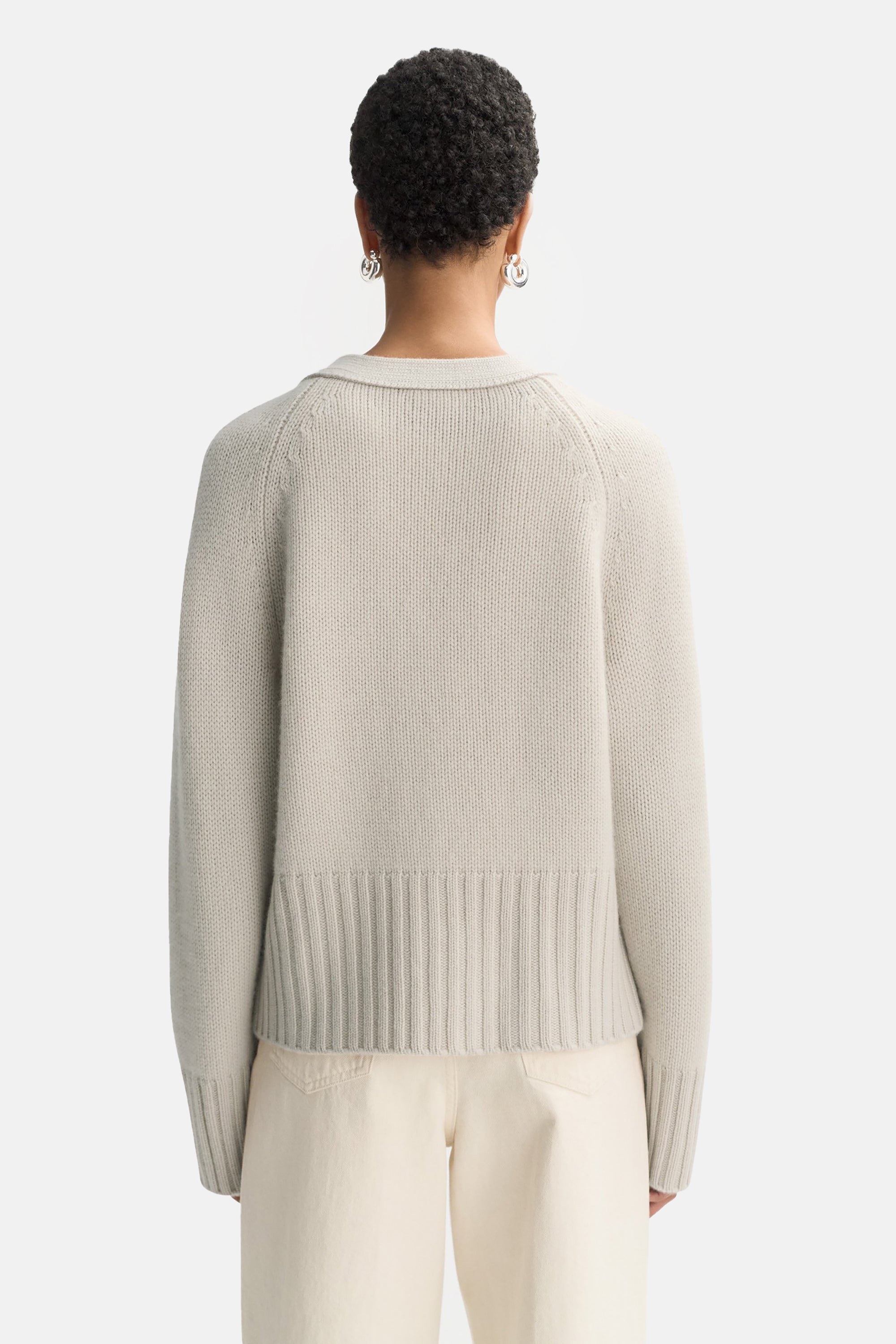 Chalk V Neck Cardigan