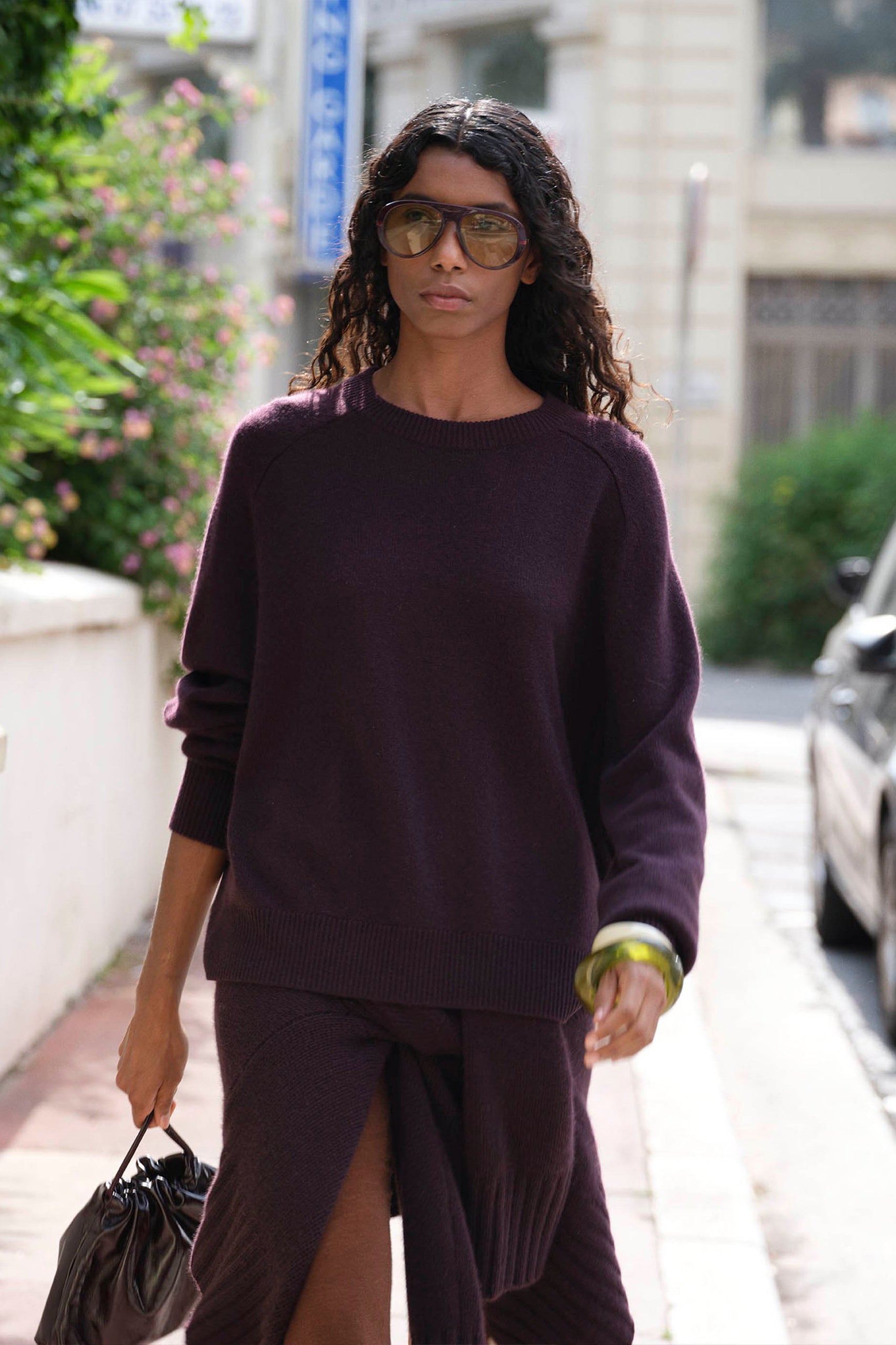 Midnight Plum Boyfriend Crewneck