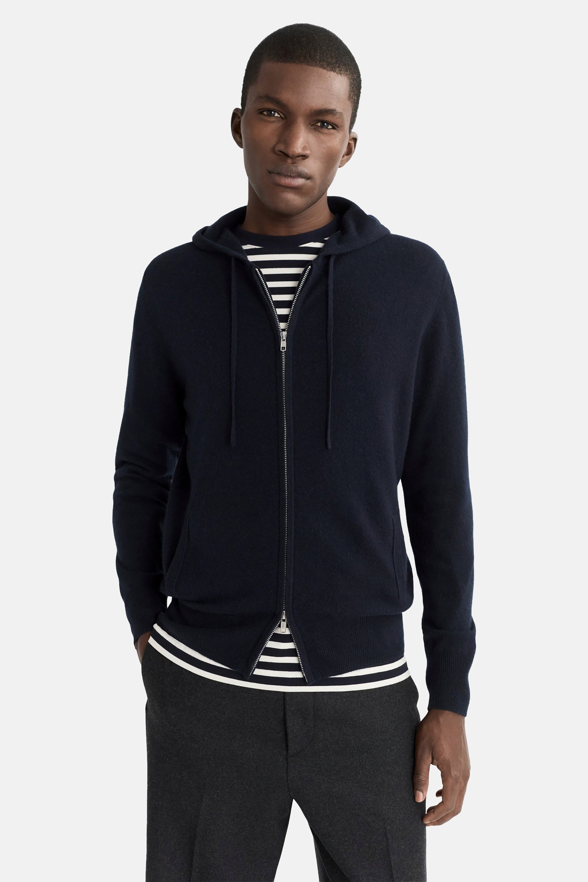 Navy Men's Zip Hoodie