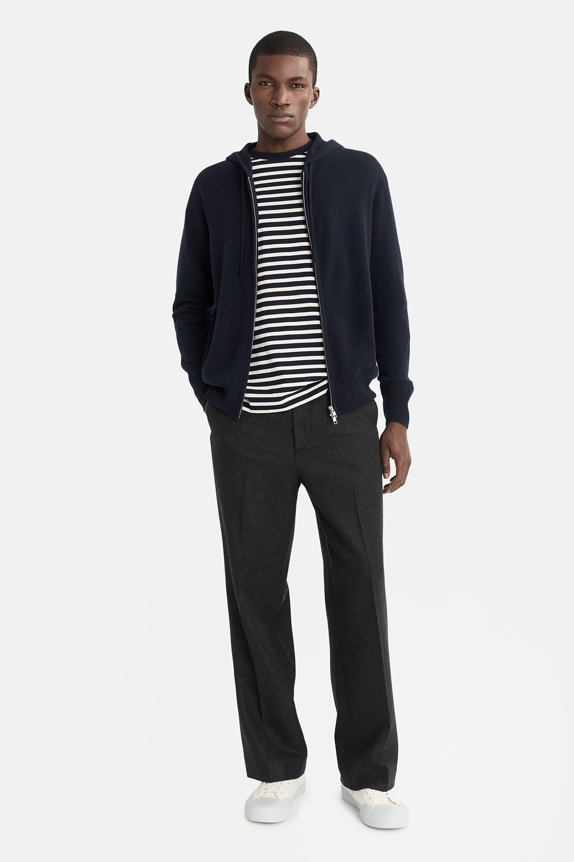 Navy Men's Zip Hoodie