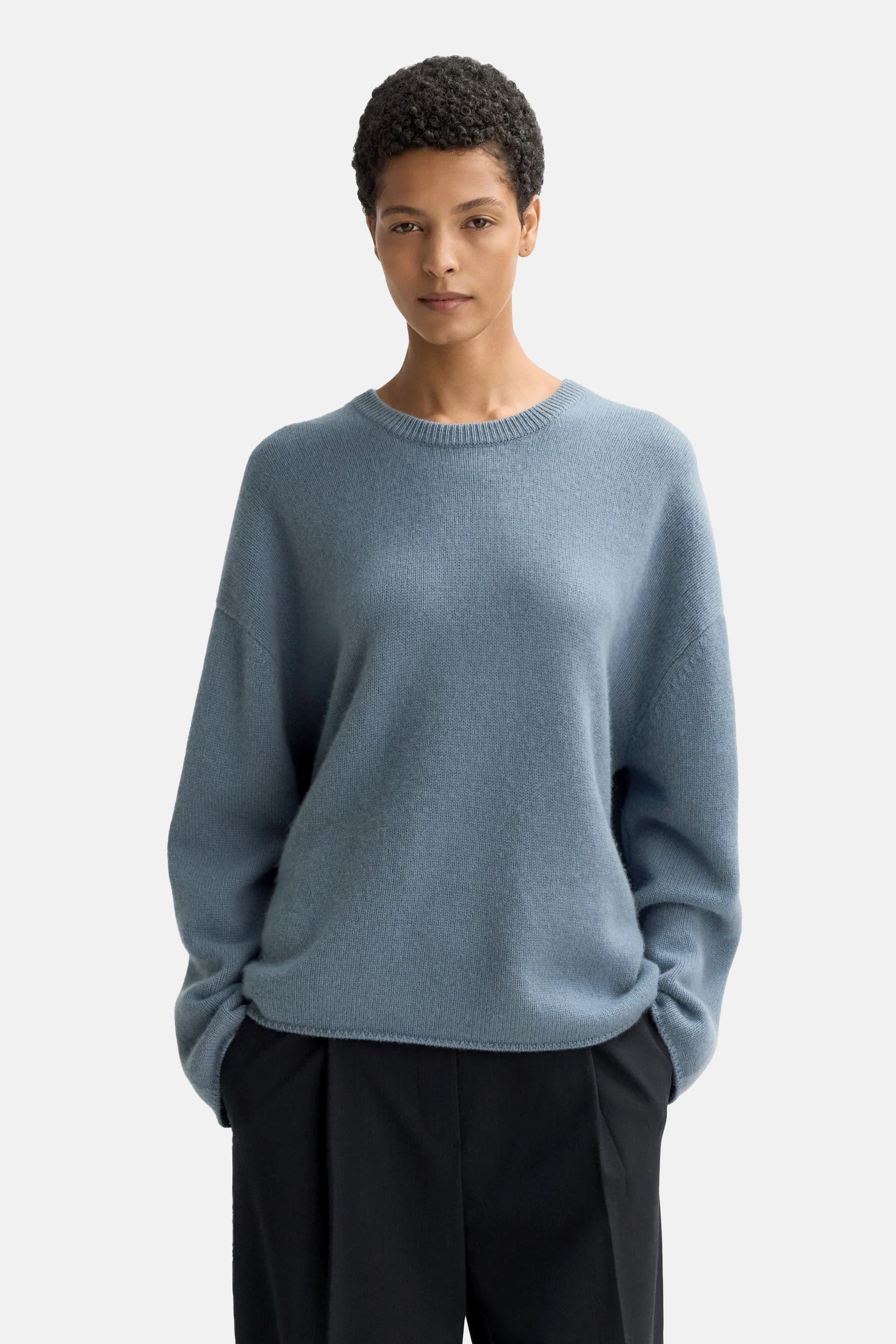 Retro Blue Relaxed Fit Crewneck
