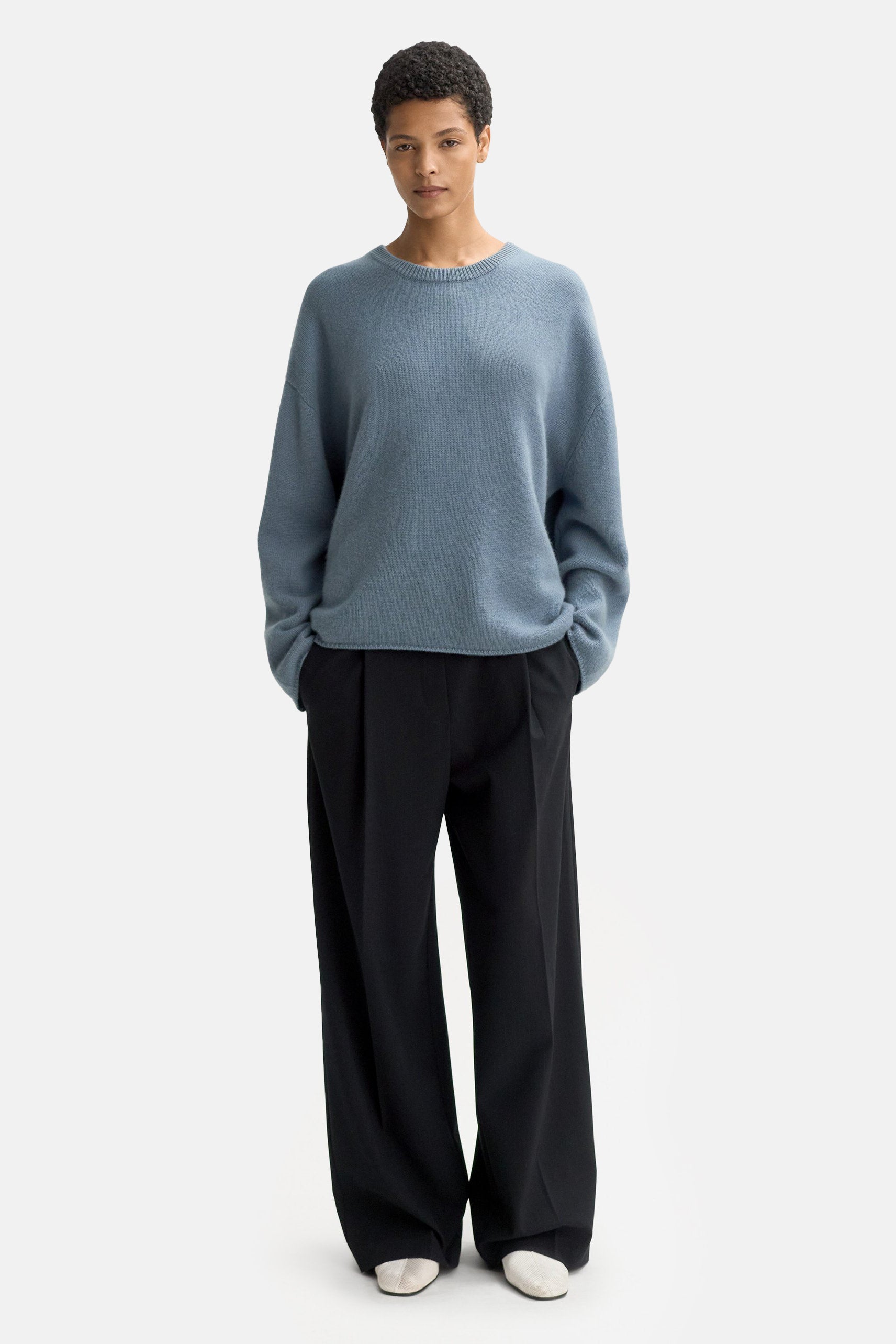 Retro Blue Relaxed Fit Crewneck
