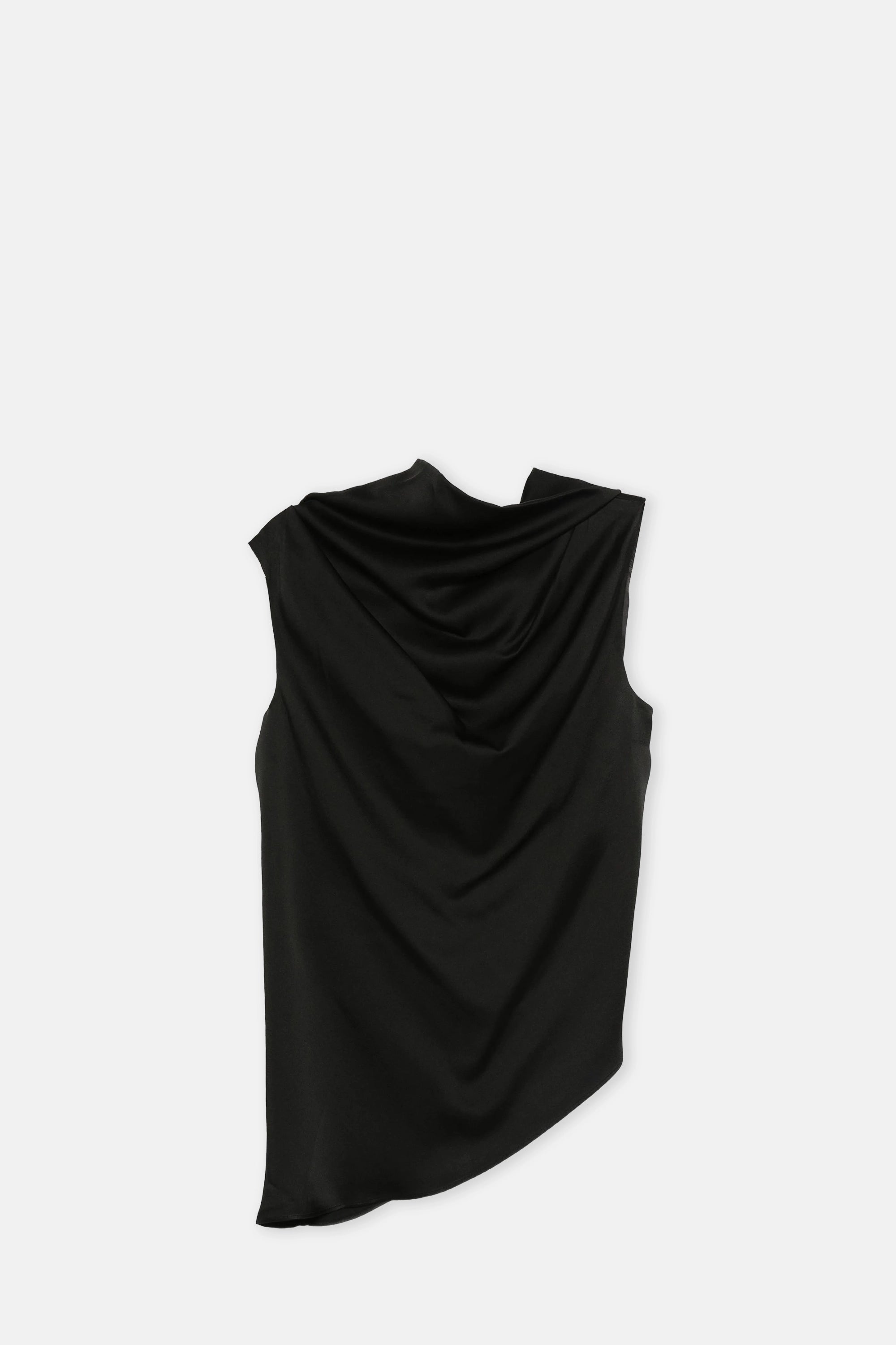 Sleeveless Drapped Satin Top