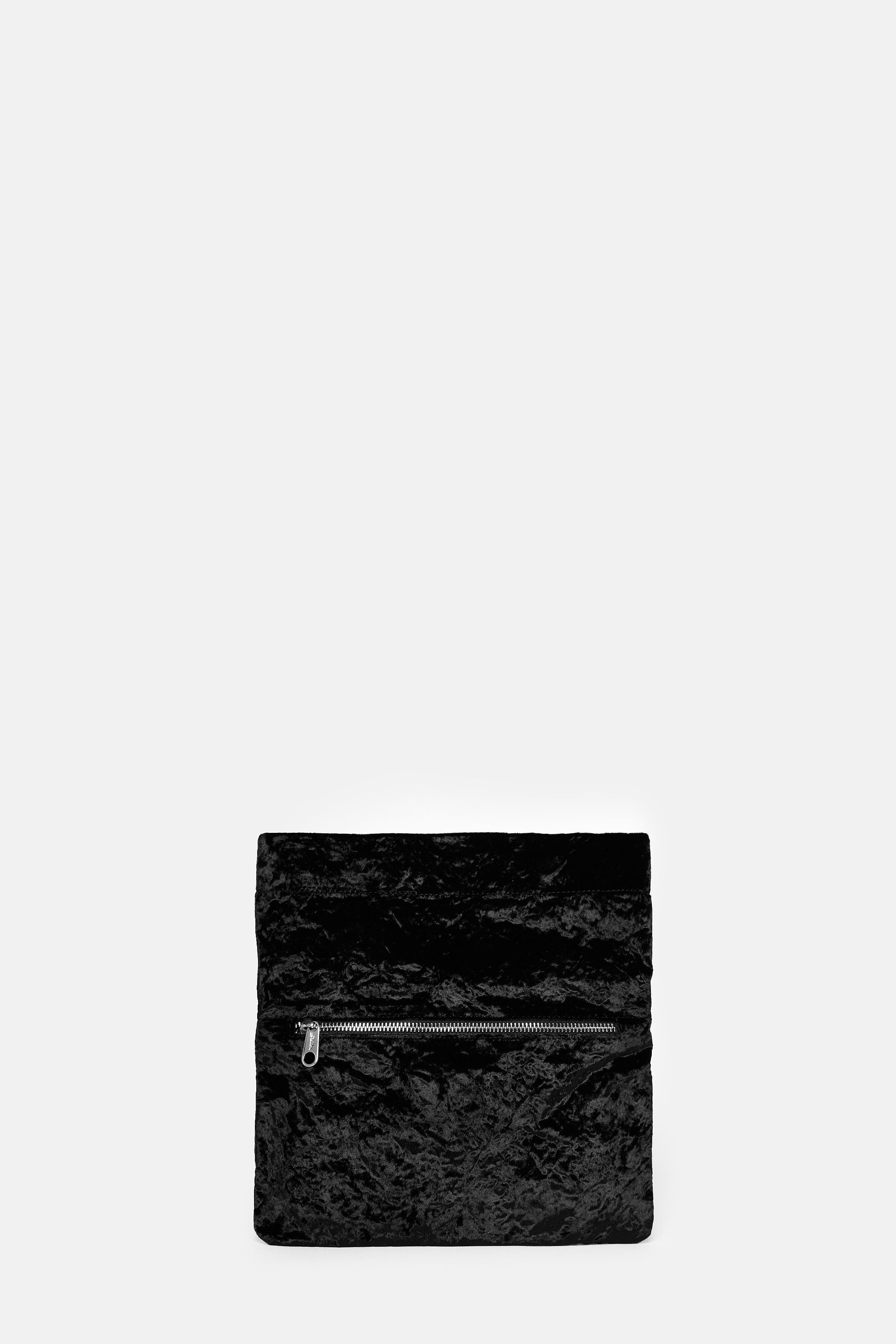 Black Velvet Flap Bag