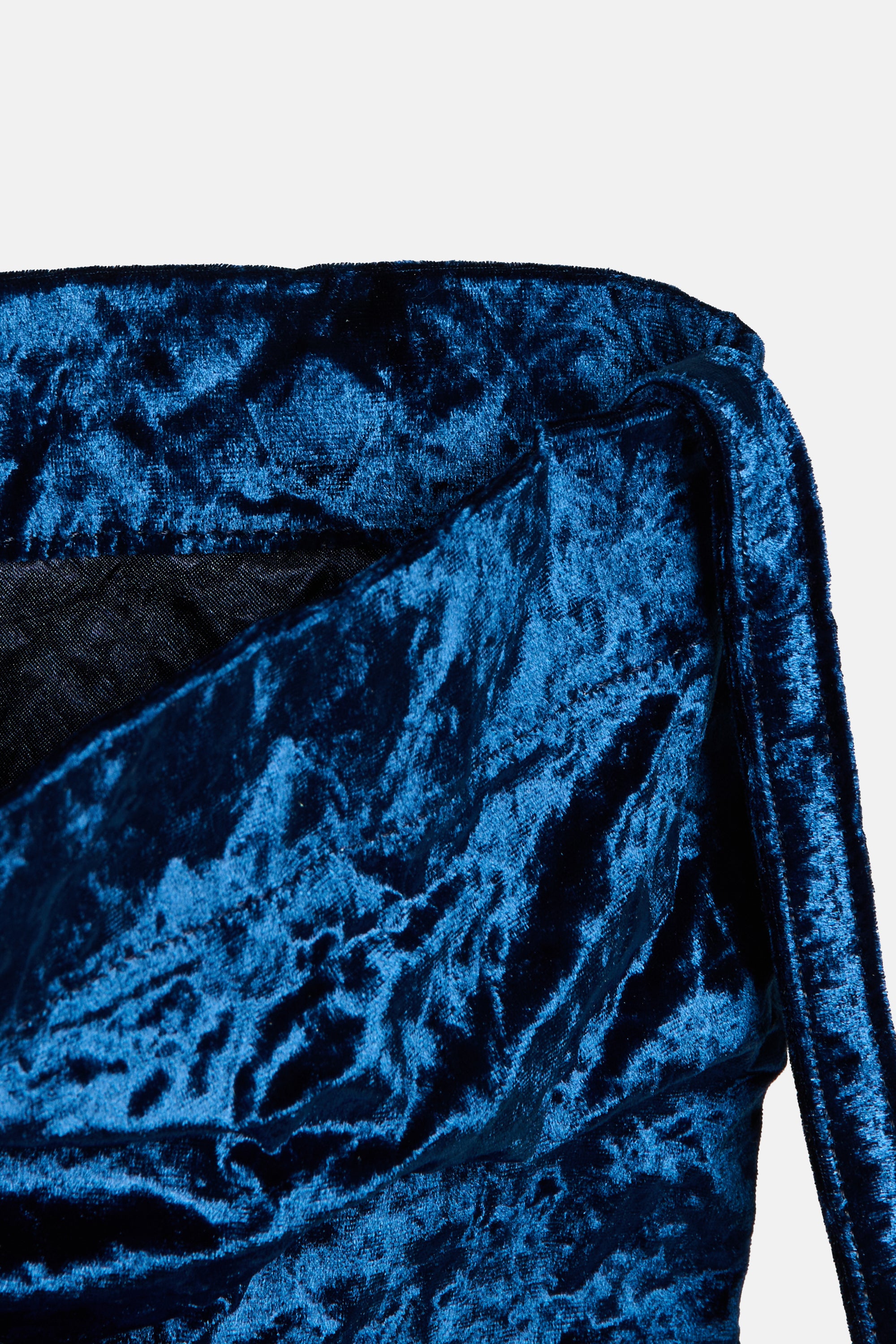 Dark Blue Velvet Flap Bag