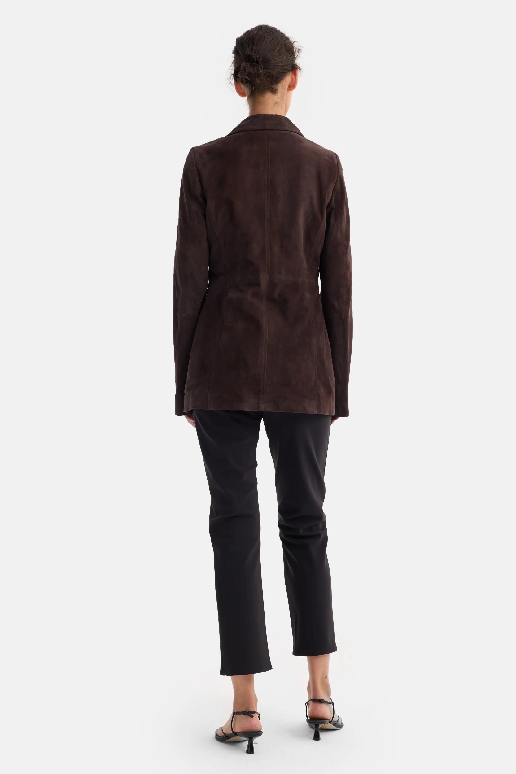 Dark Chocolate Suede Cinched Blazer