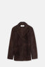 Dark Chocolate Suede Cinched Blazer