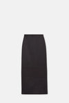 Black Satin Column Skirt