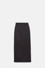 Black Satin Column Skirt