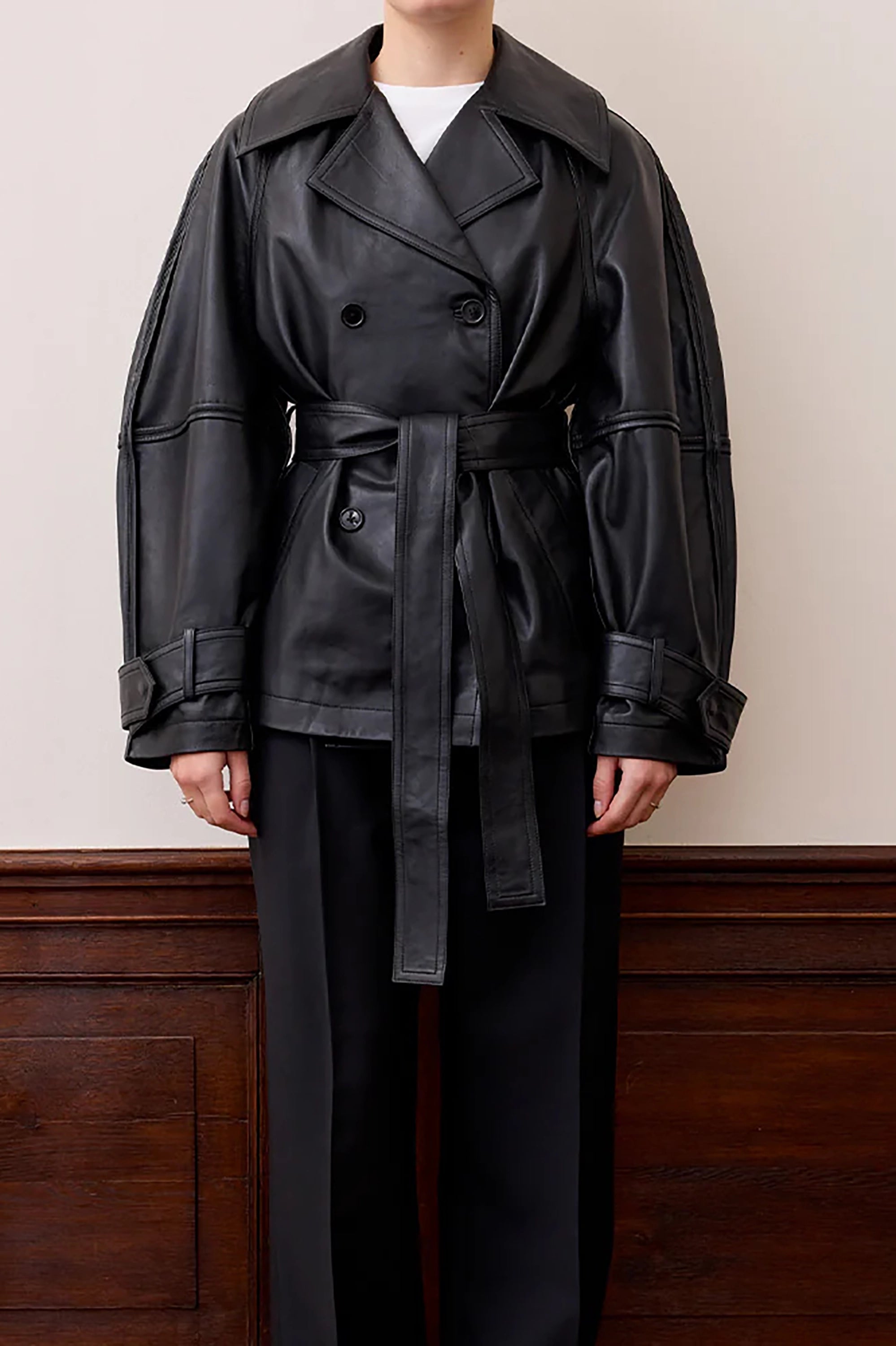 Sculptural Leather Jacket