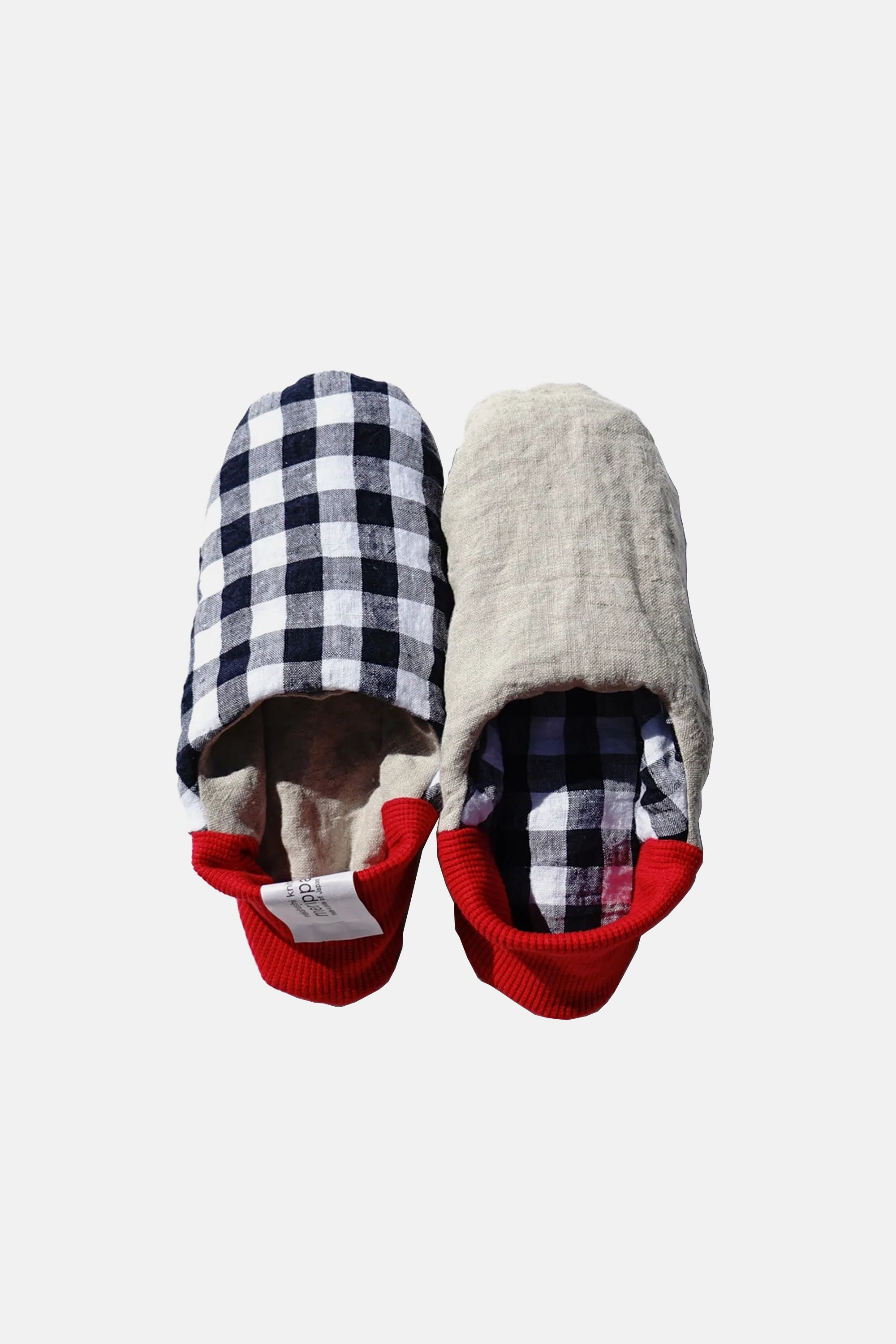 House Shoes Cozy Linen Gingham x Washed Linen