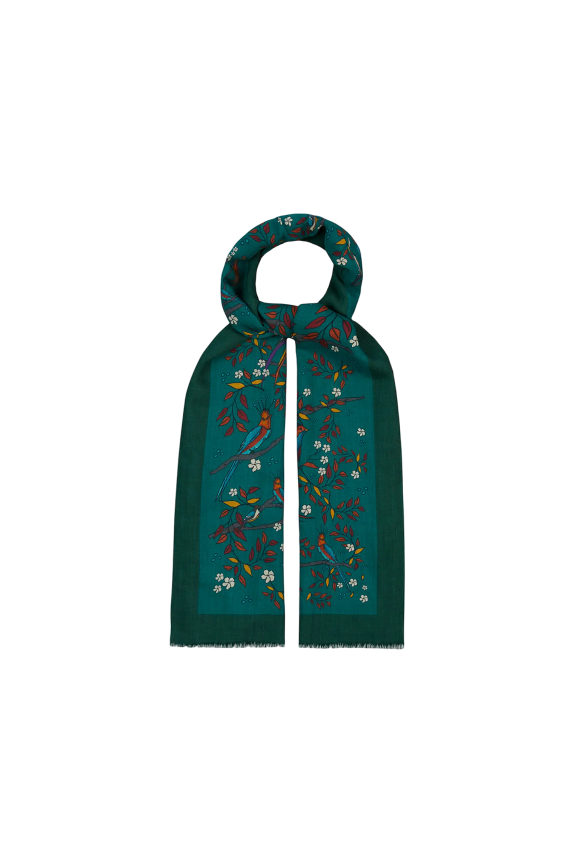 Birds Of Paradise Print Wool Scarf