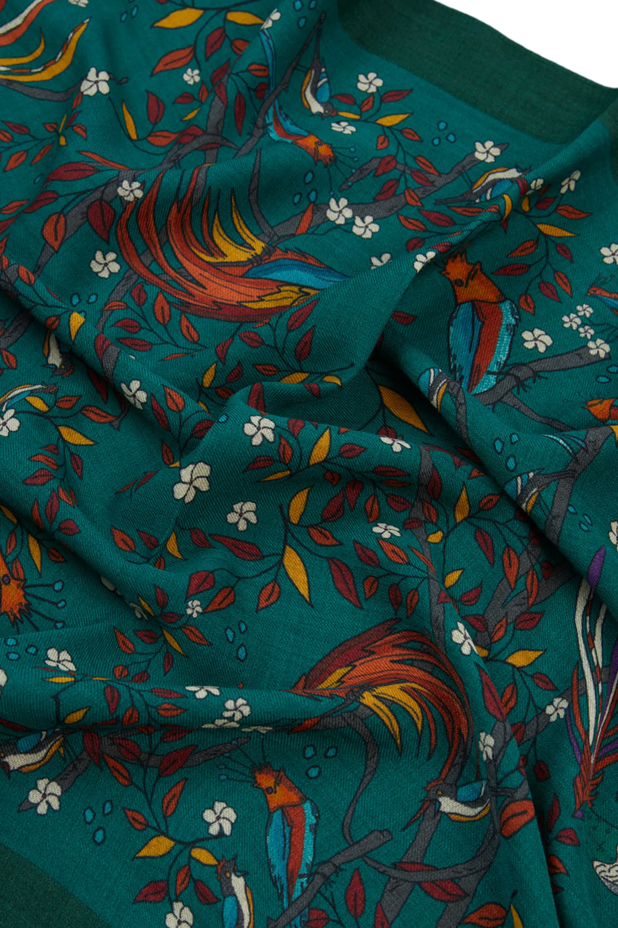 Birds Of Paradise Print Wool Scarf