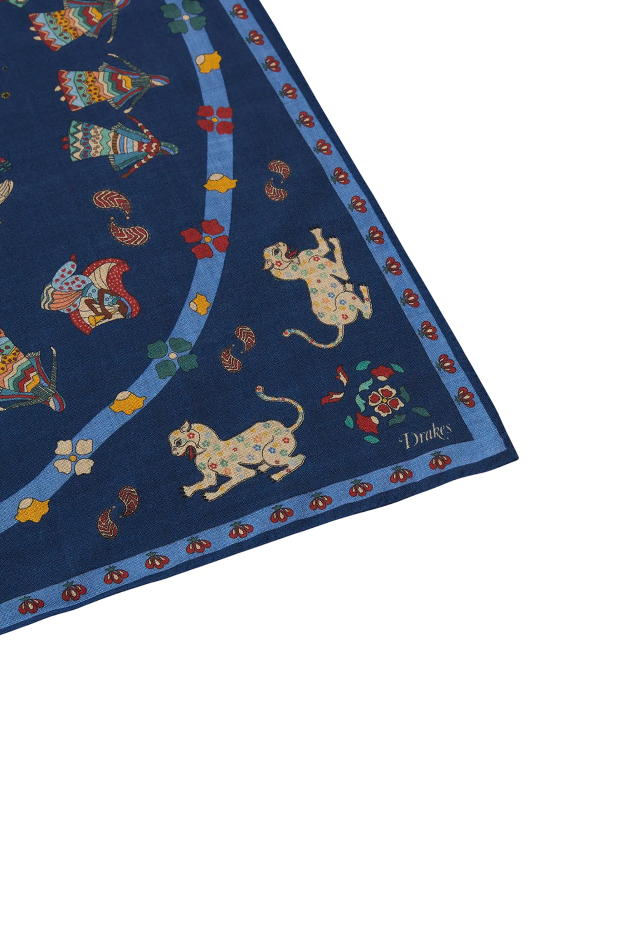 Mughal Leopards Wool Silk Bandana