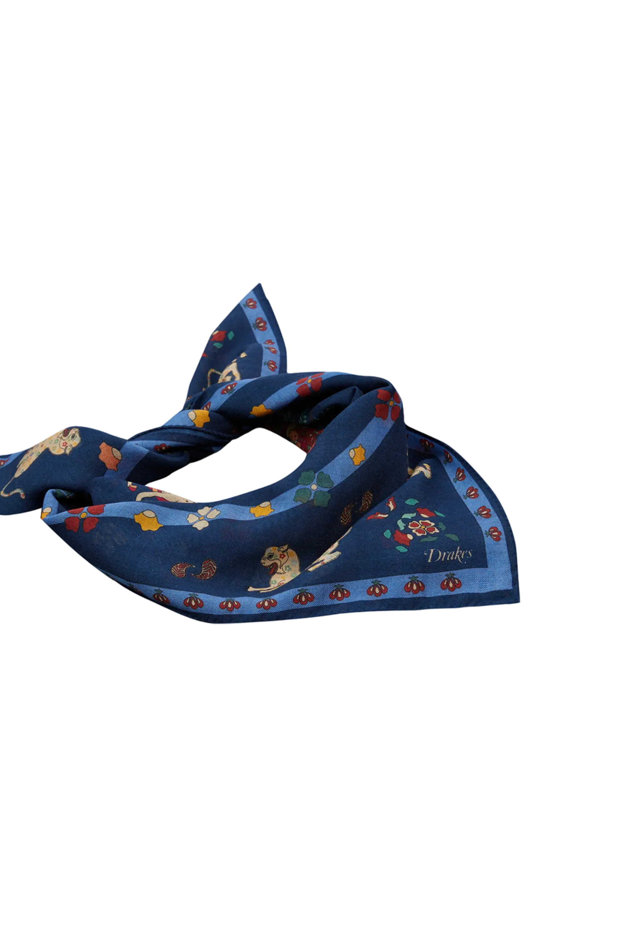 Mughal Leopards Wool Silk Bandana