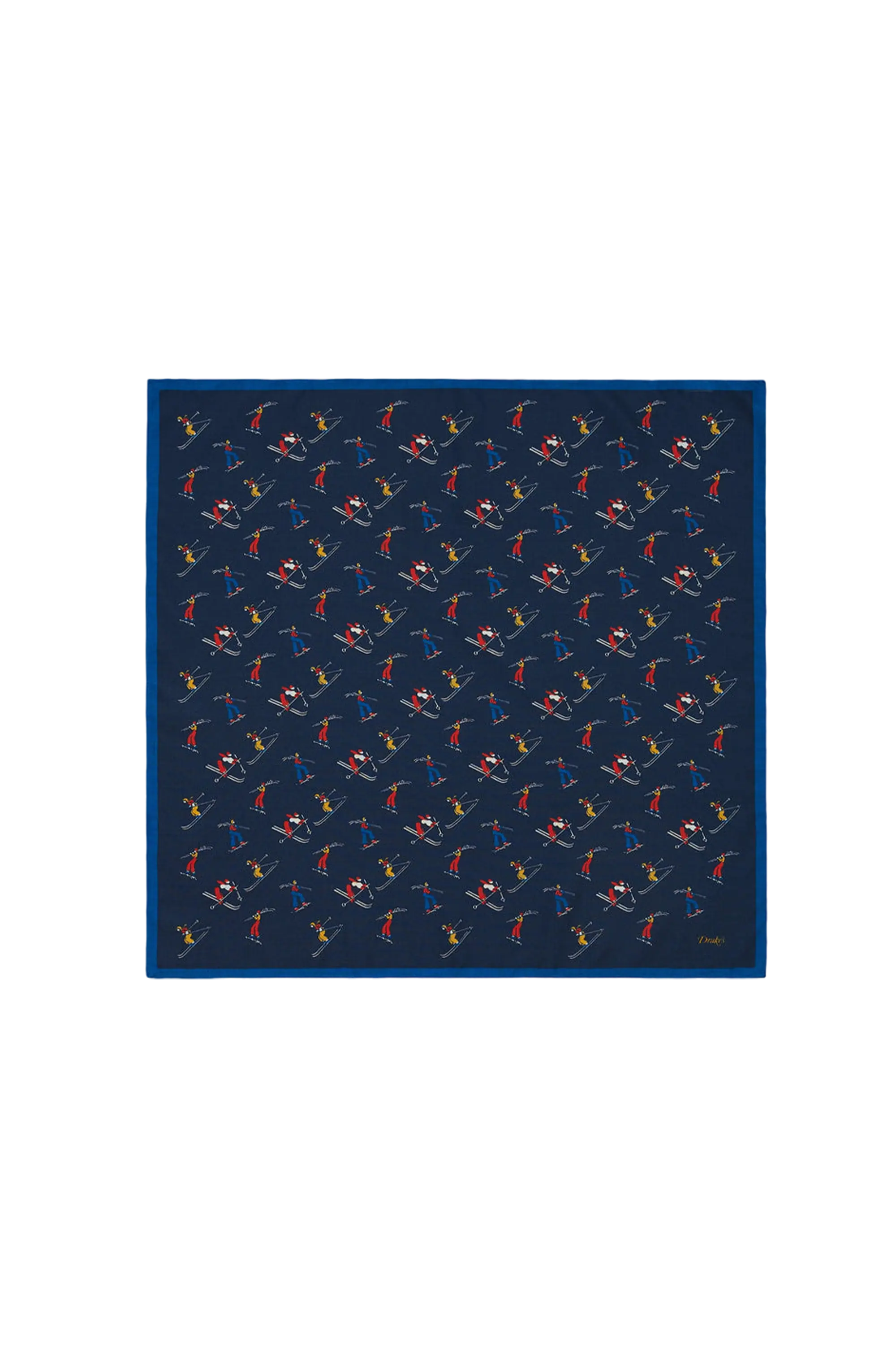 Skier Print Woolsilk Bandana