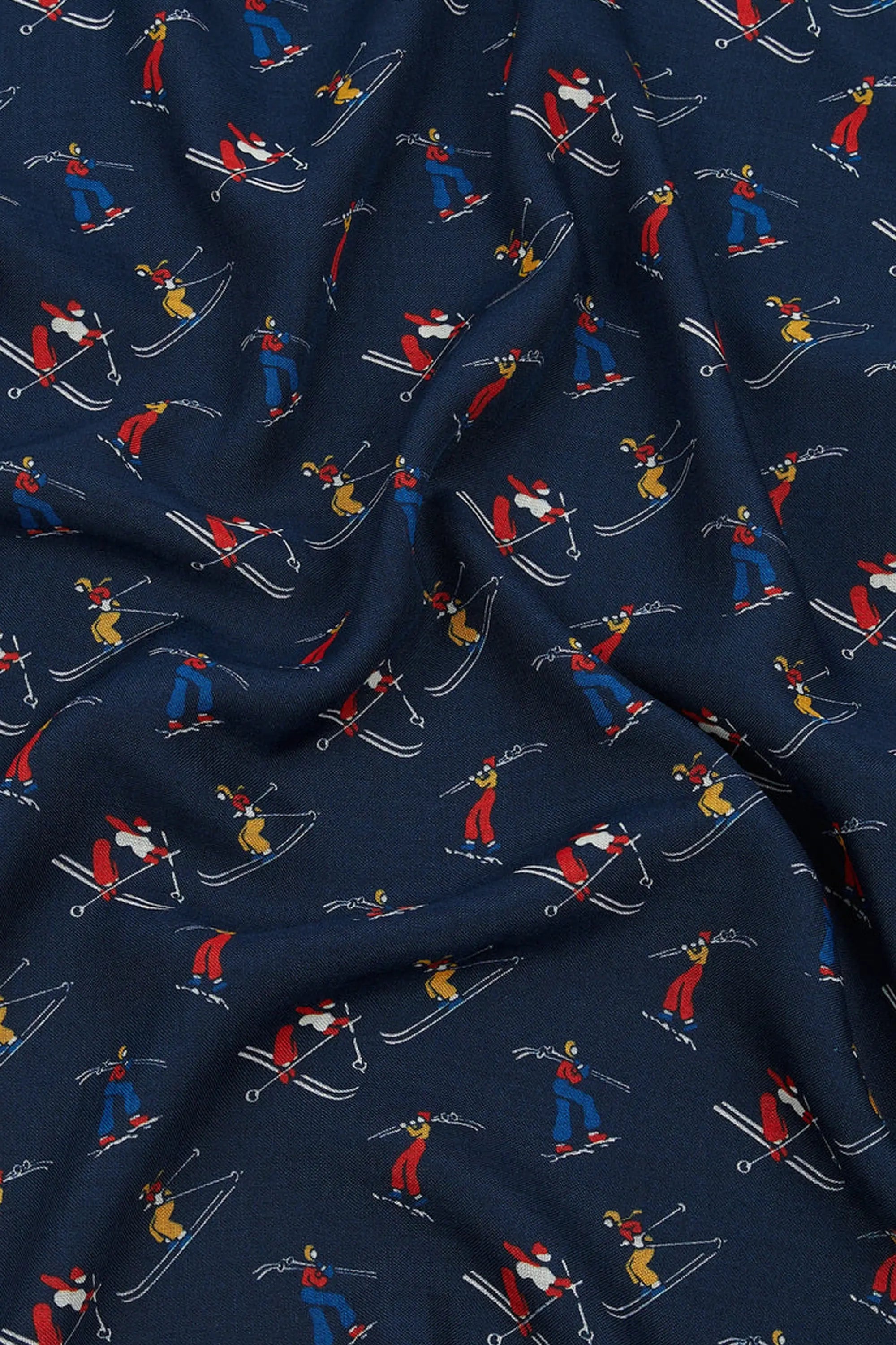 Skier Print Woolsilk Bandana