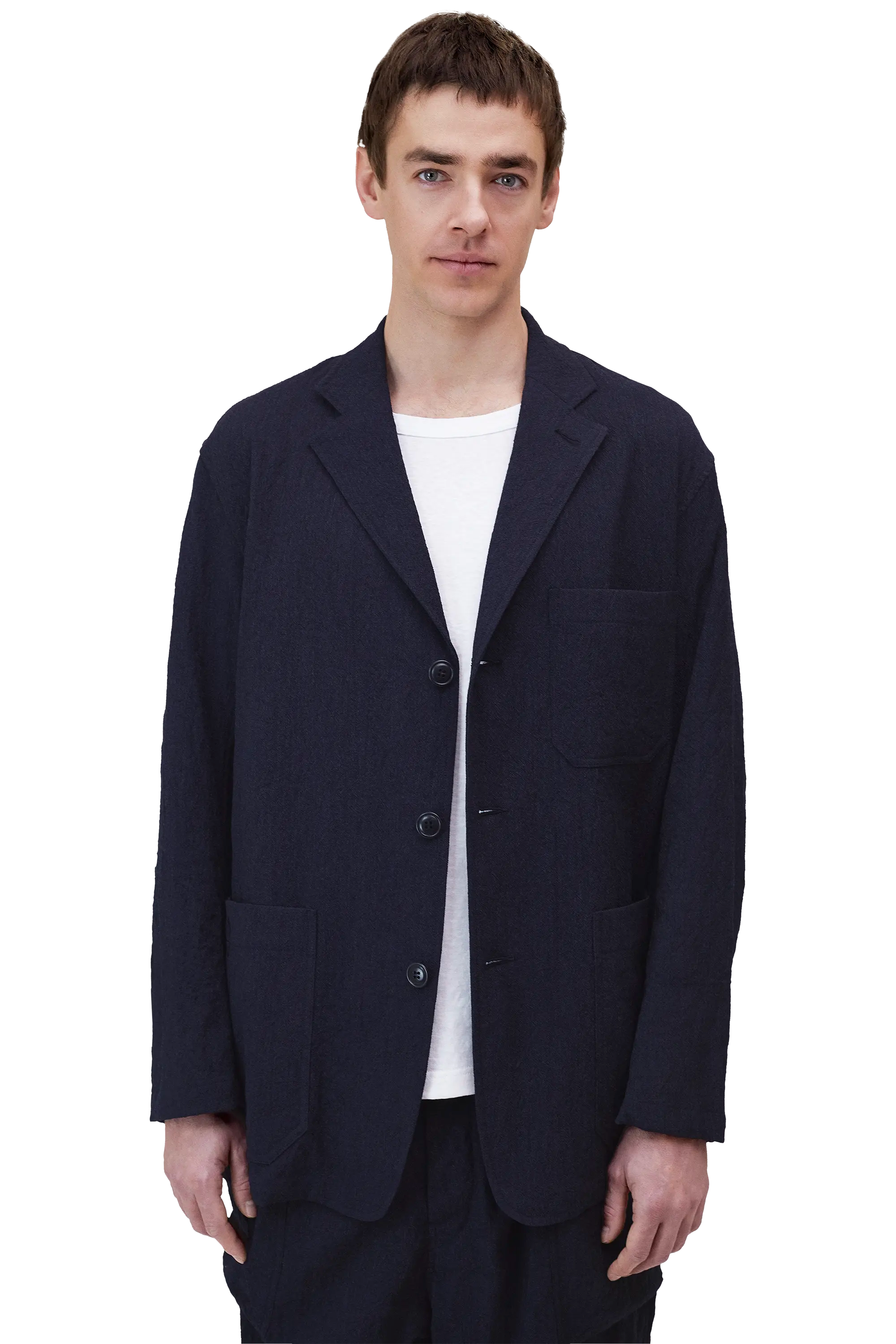 Wool Yarn-Dyed Coverall Jacket