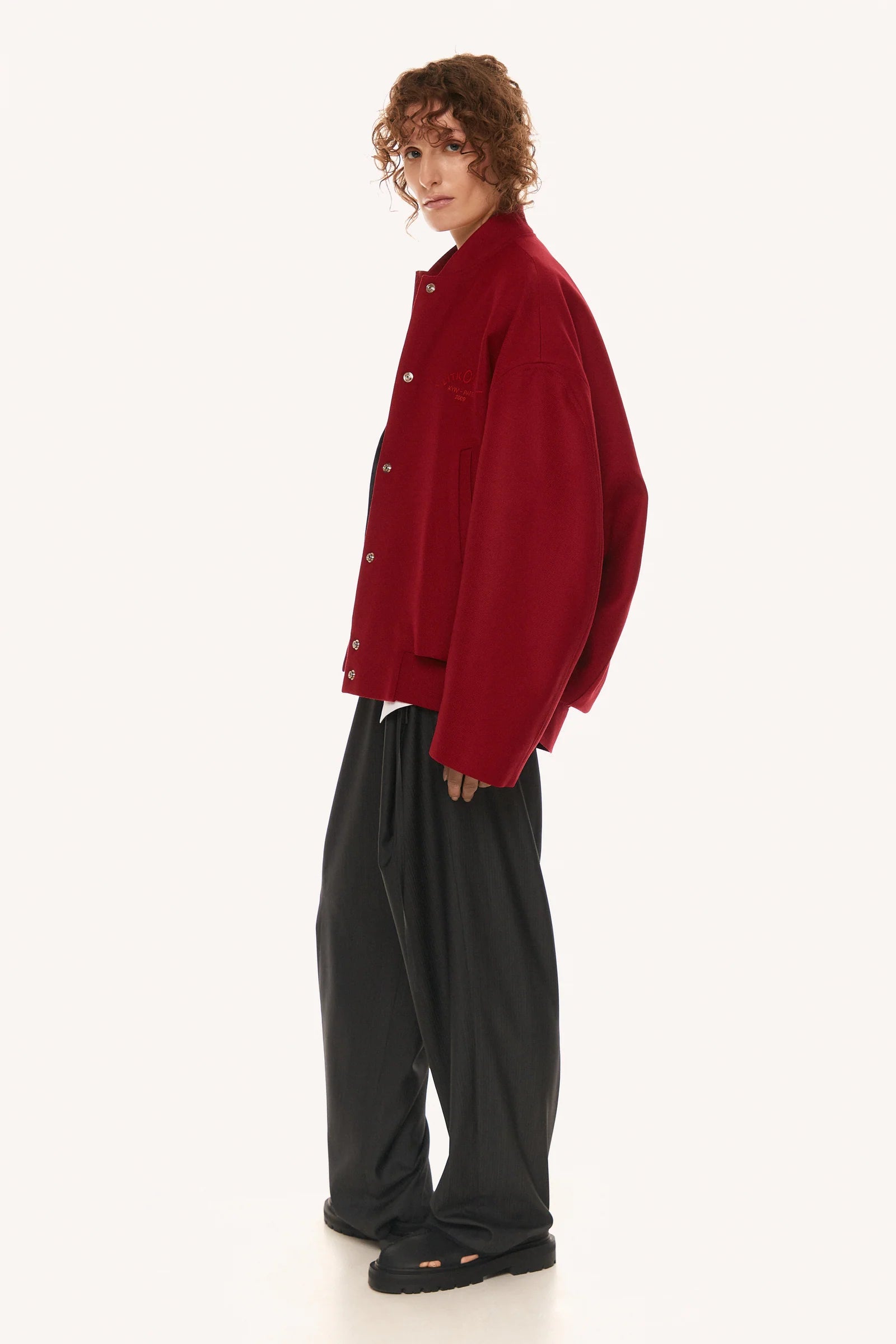 Dilligaf Red Wool Bomber