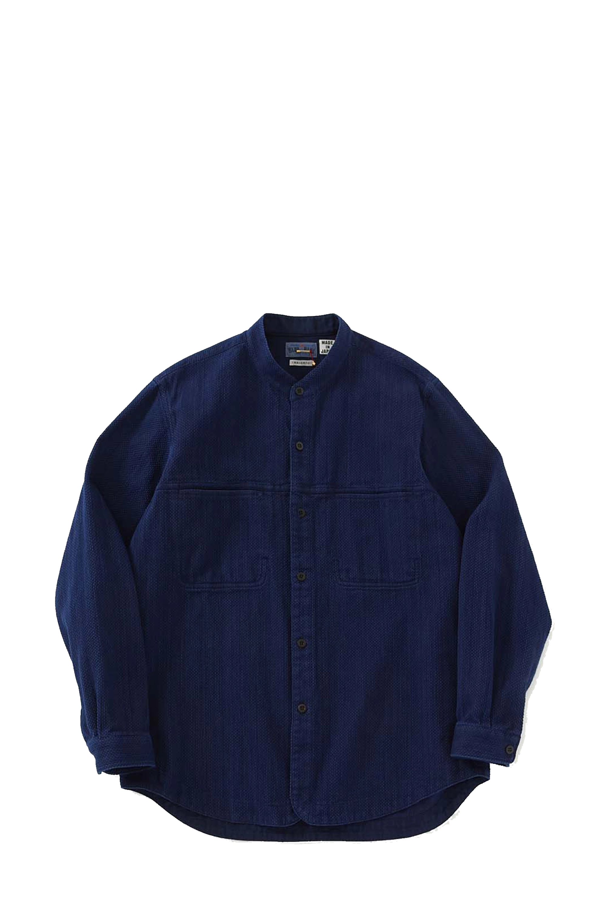 Kasezome Sashiko Stand Up Collar Ls Shirt 