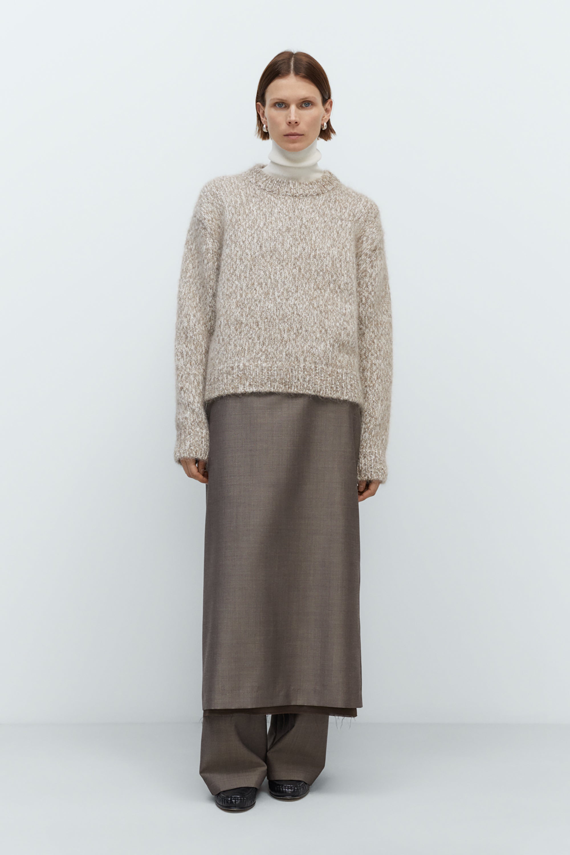 Beige Melange Chunky Sweater