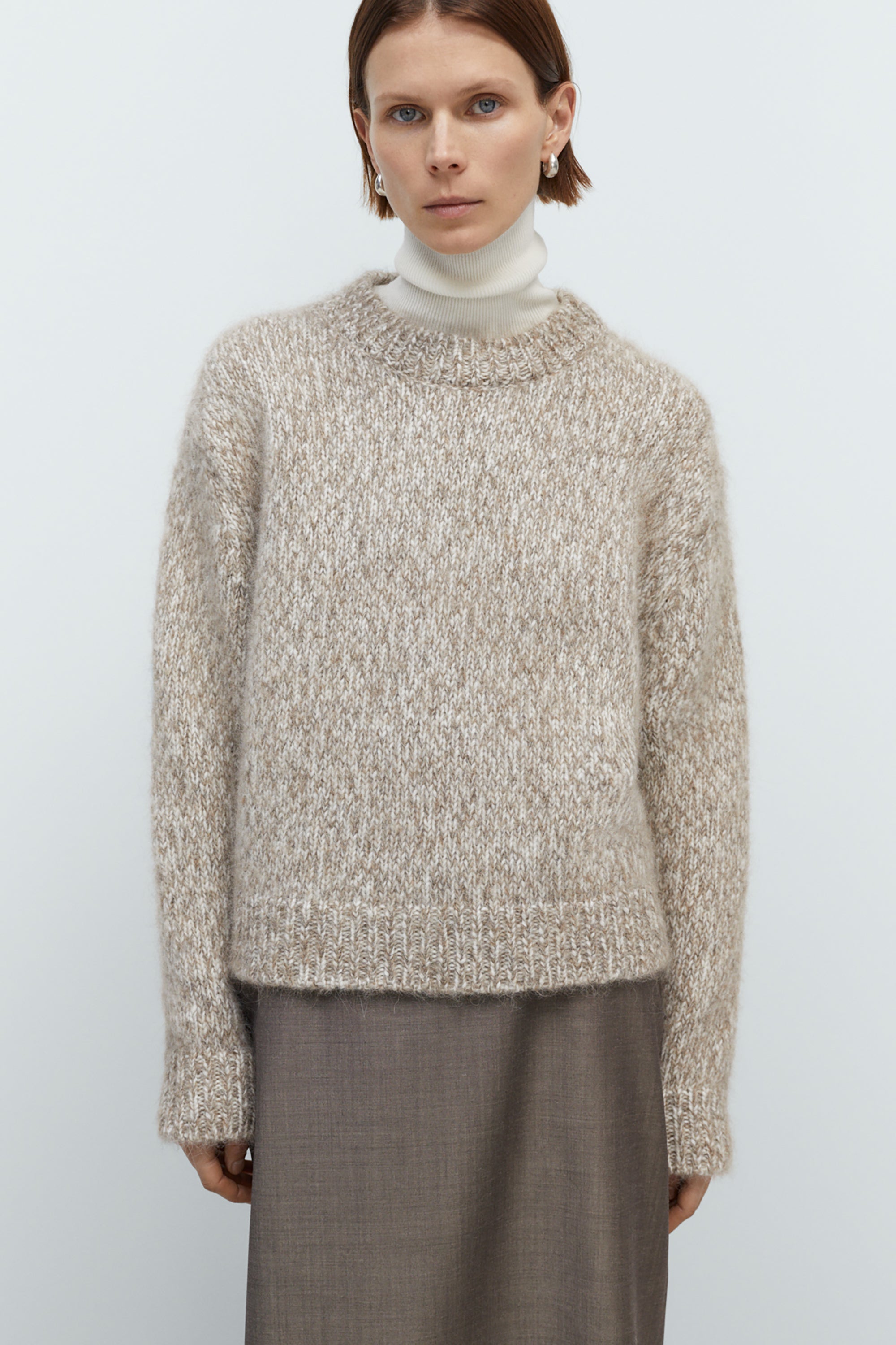 Beige Melange Chunky Sweater