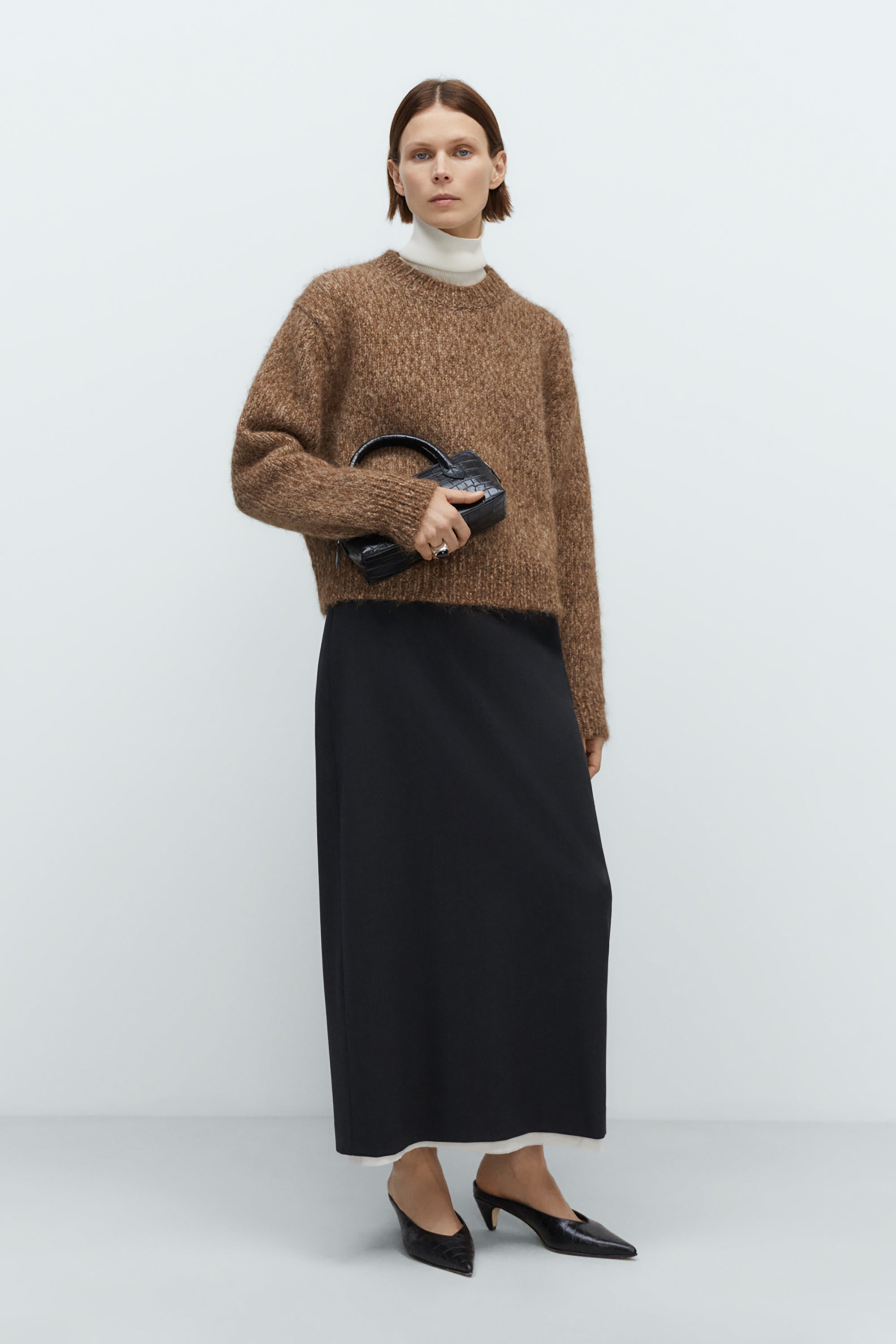 Brown Melange Chunky Sweater