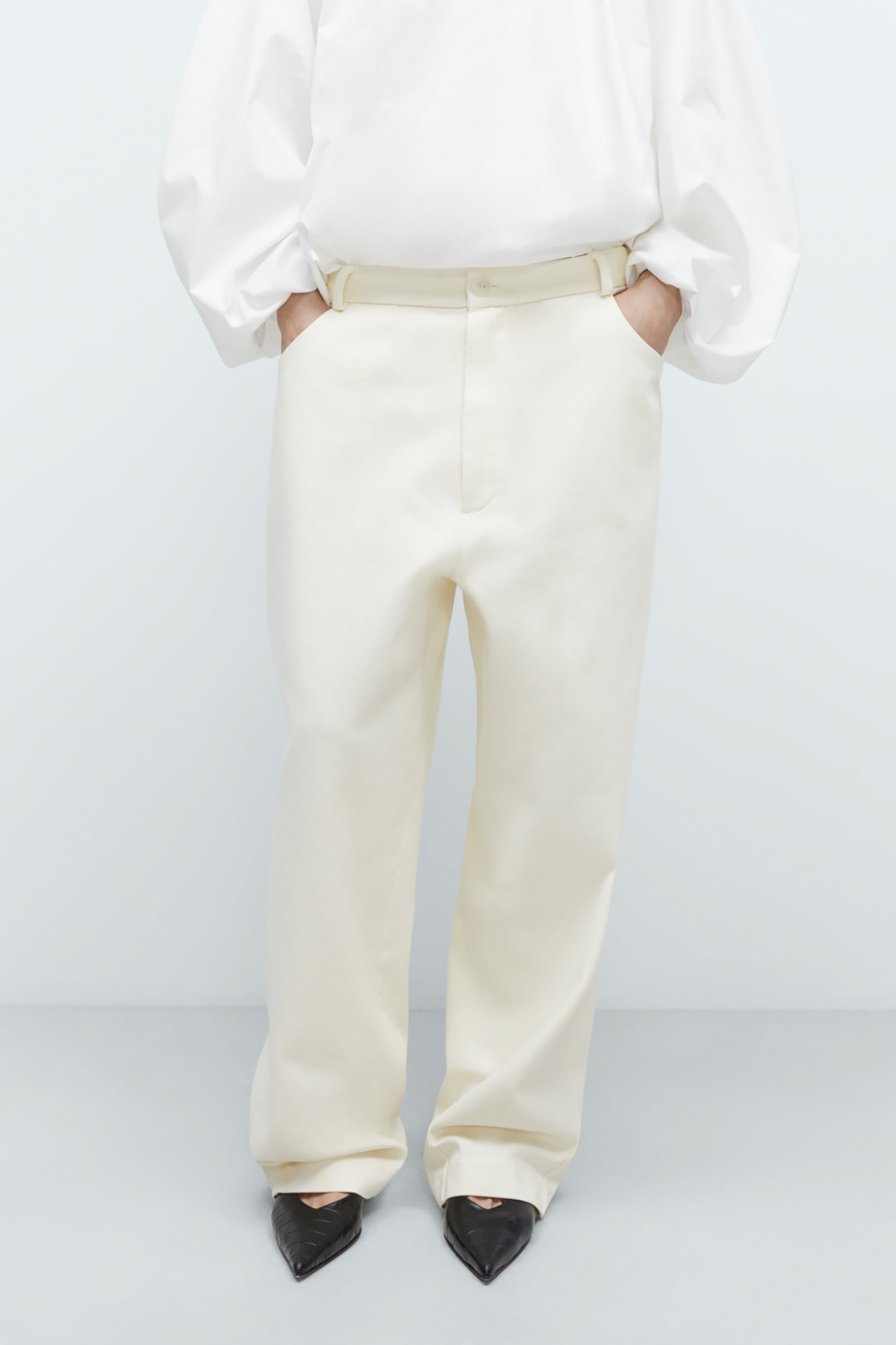 Natural Cotton Straight Pants