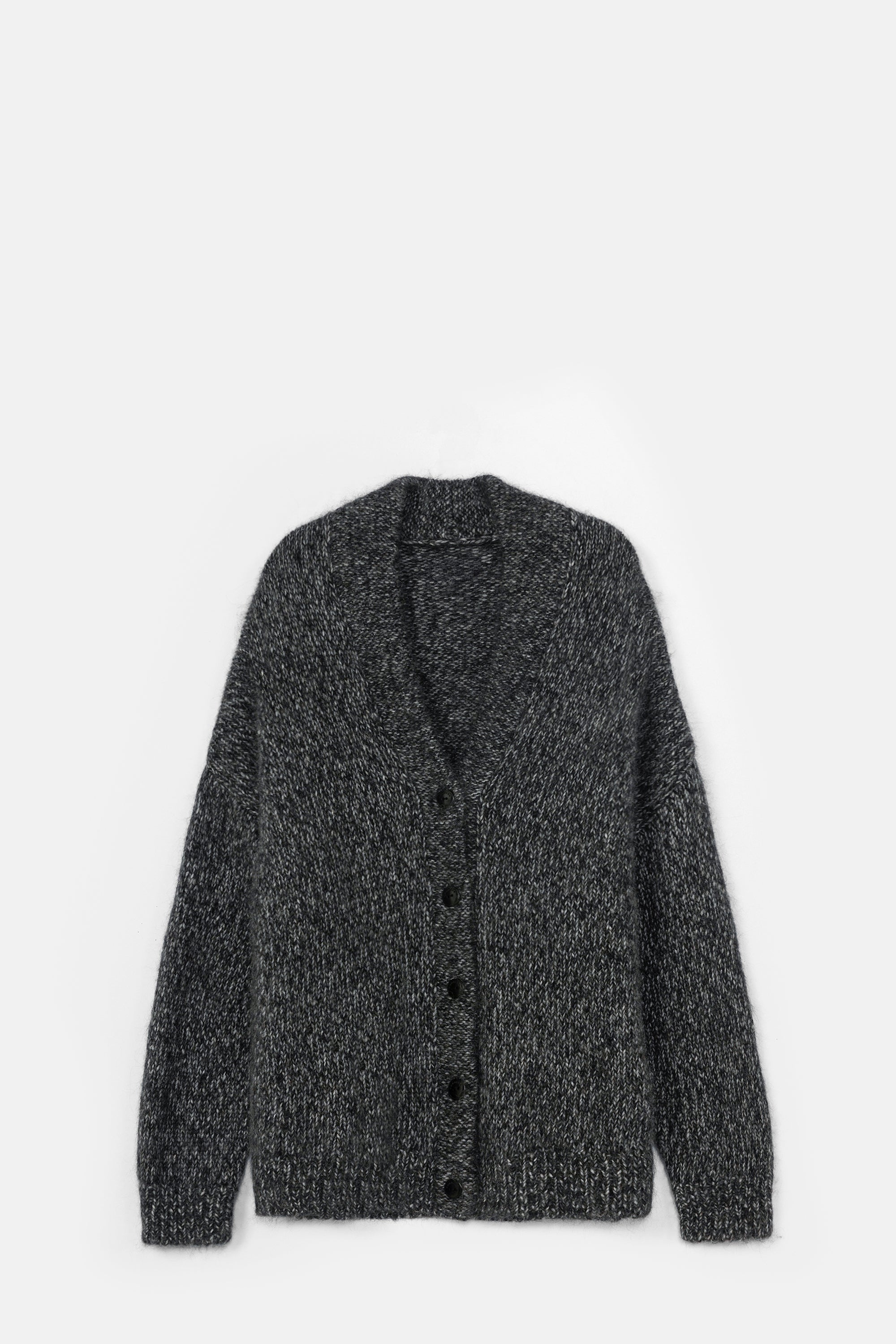 Black Melange Oversized Cardigan