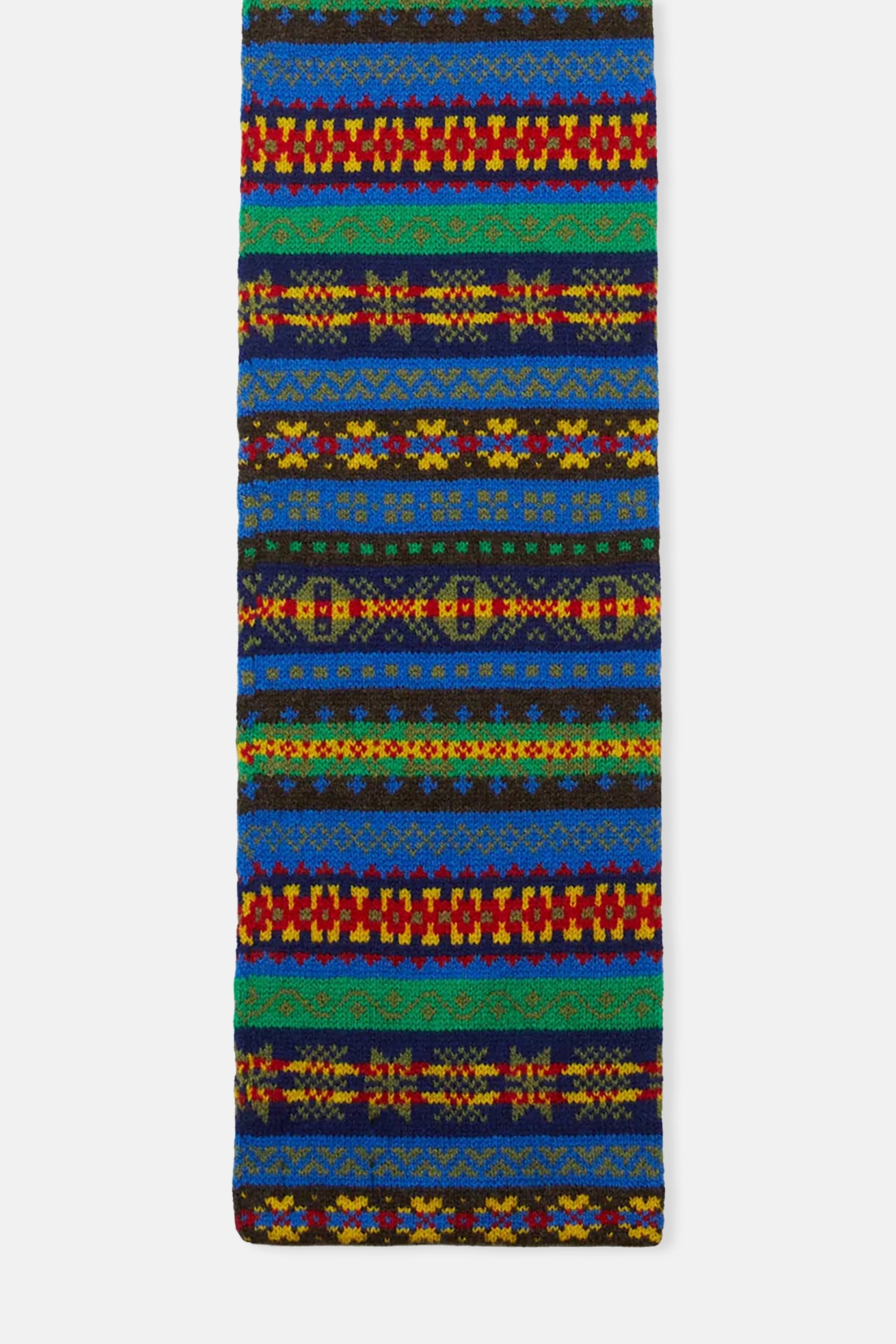 Blue Fair Isle Lambswool Scarf