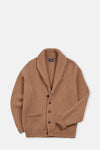 Camel Lambswool Shawl Collar Cardigan