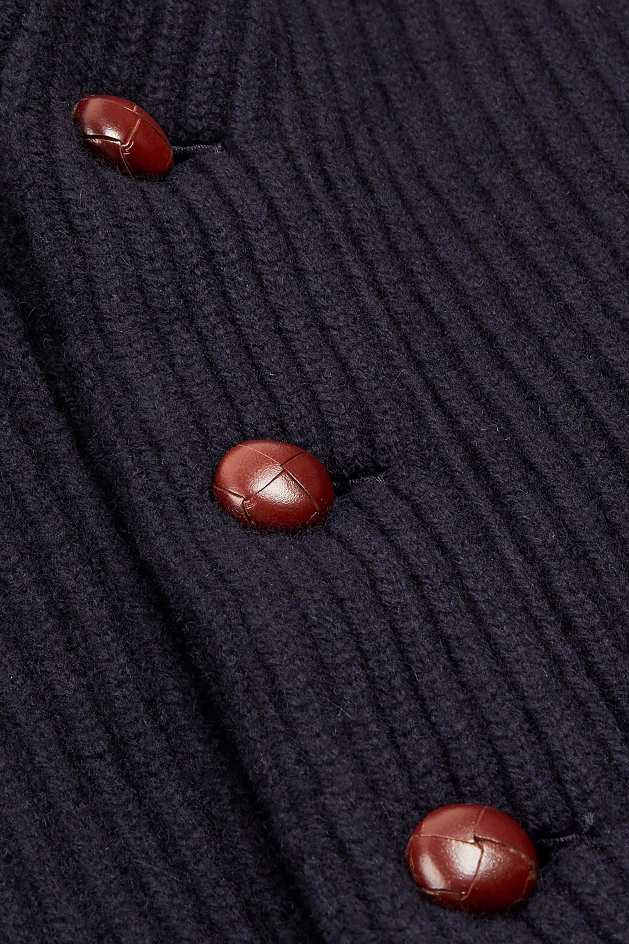Navy Lambswool Shawl Collar Cardigan