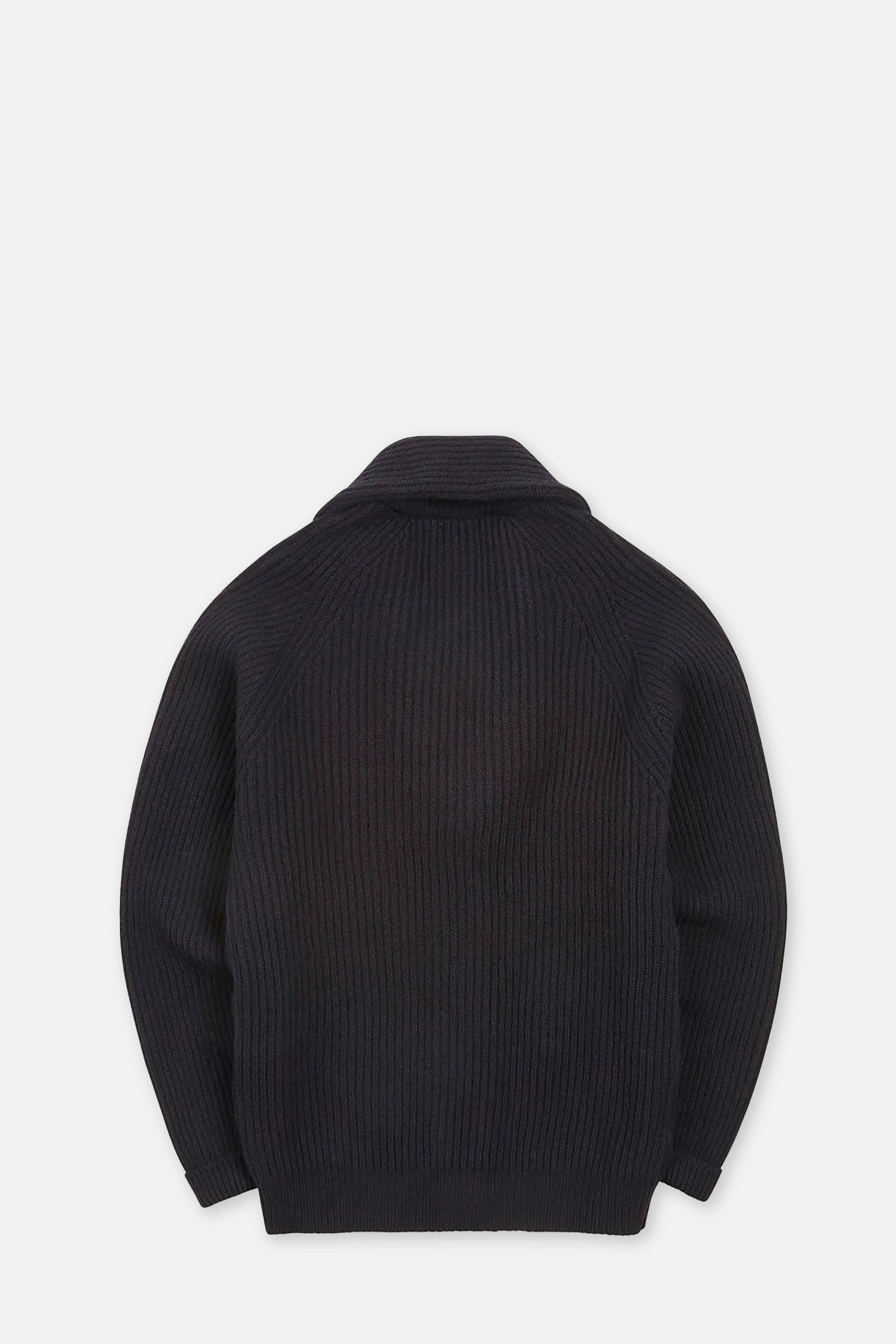 Navy Lambswool Shawl Collar Cardigan