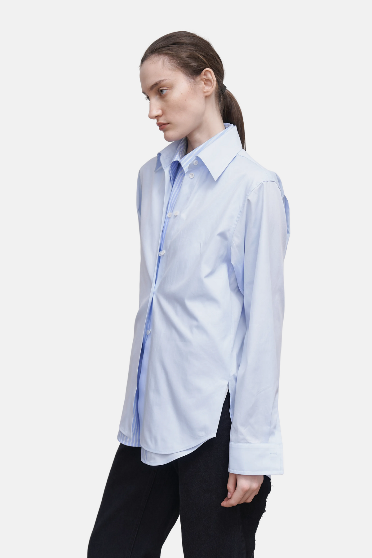 Litkovska Double Collar Poplin Shirt, detail view
